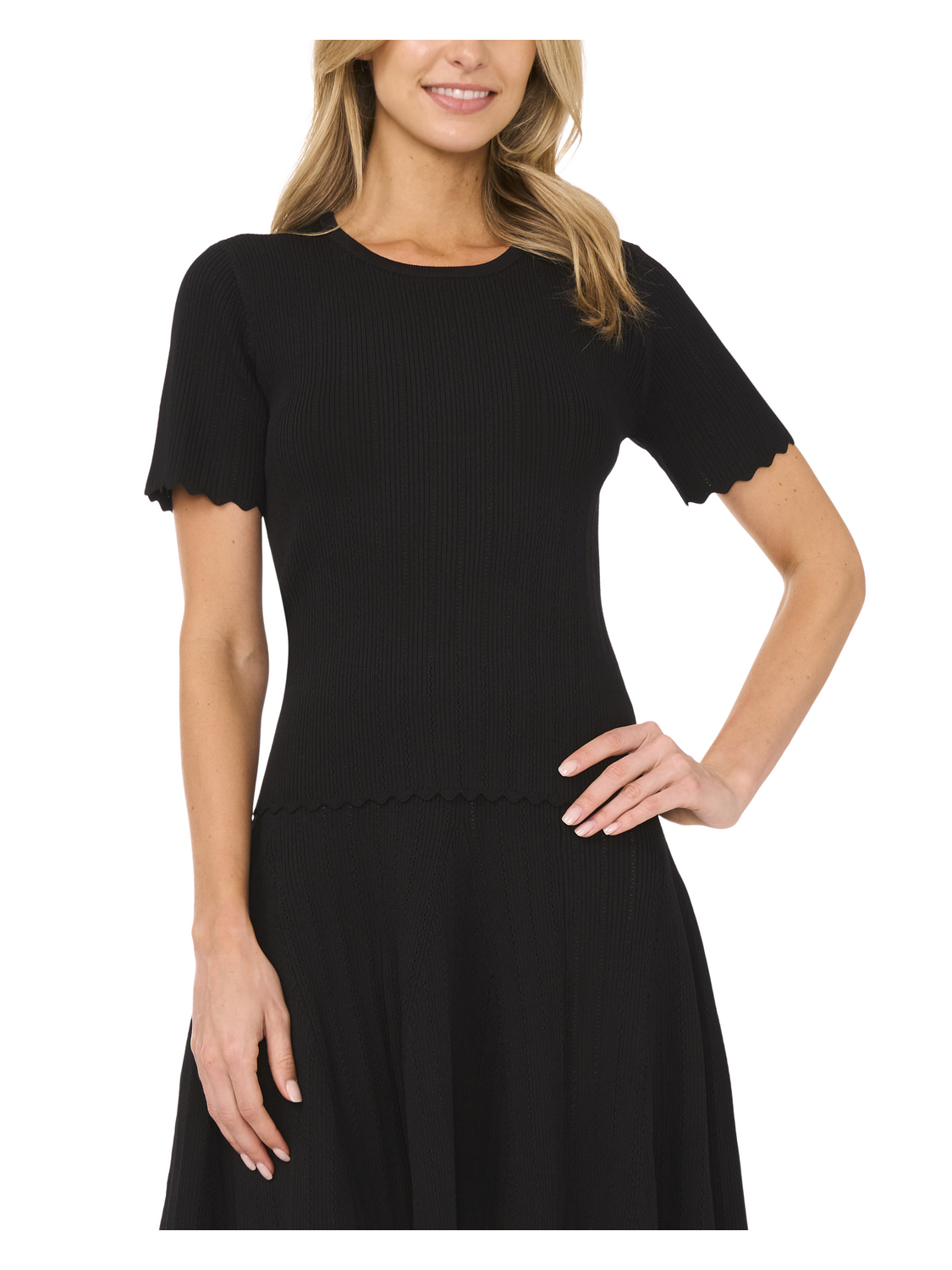 Short Sleeve POINTELLE & RIB Top