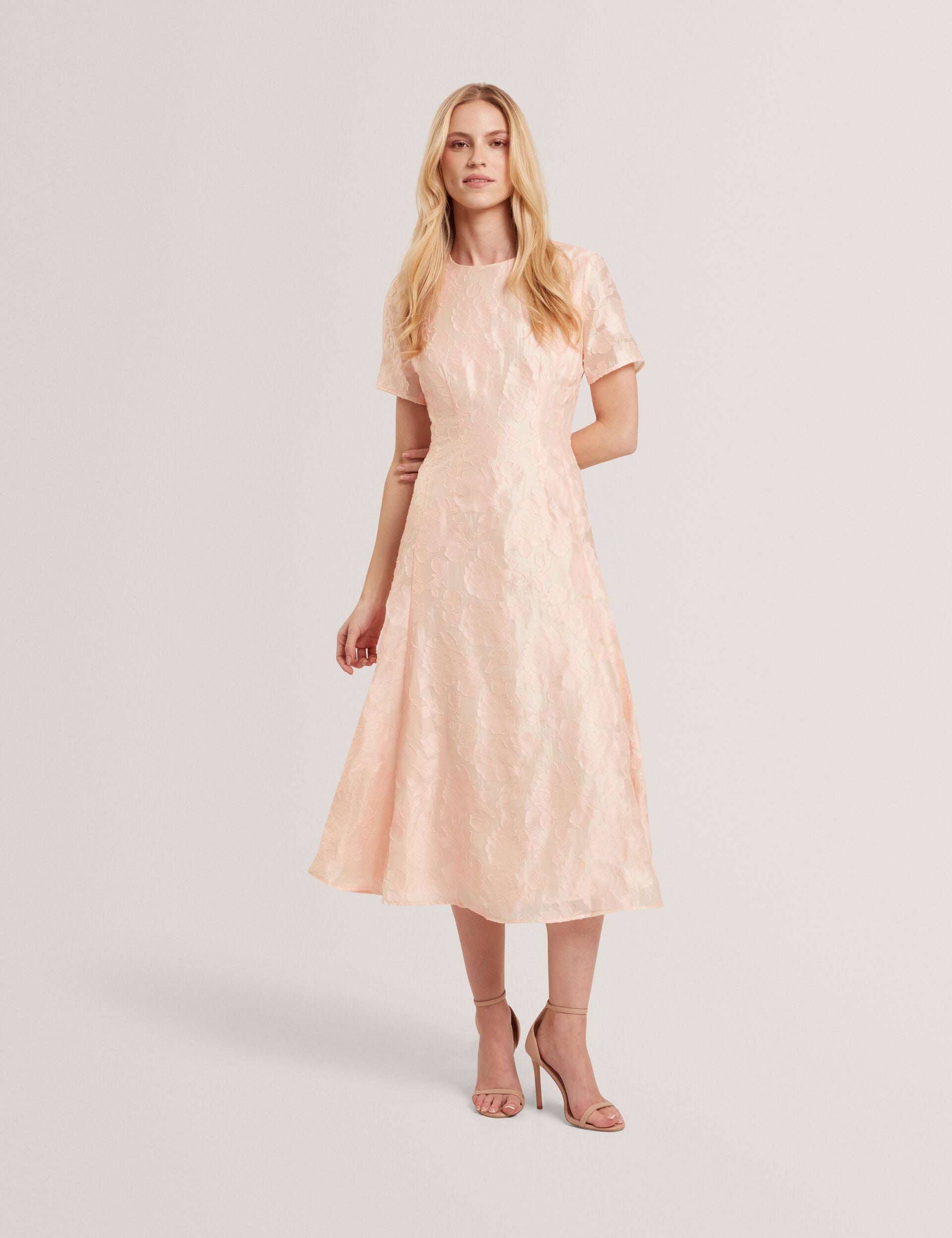 strapless open back dress Flare Midi Dress | Cassiel