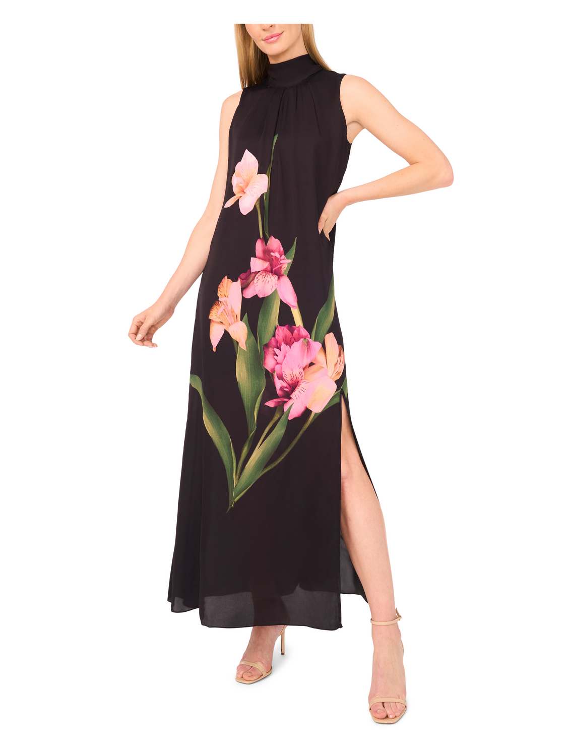 Rich Black Rich Black | Sleeveless Bow Maxi Dress With Slit