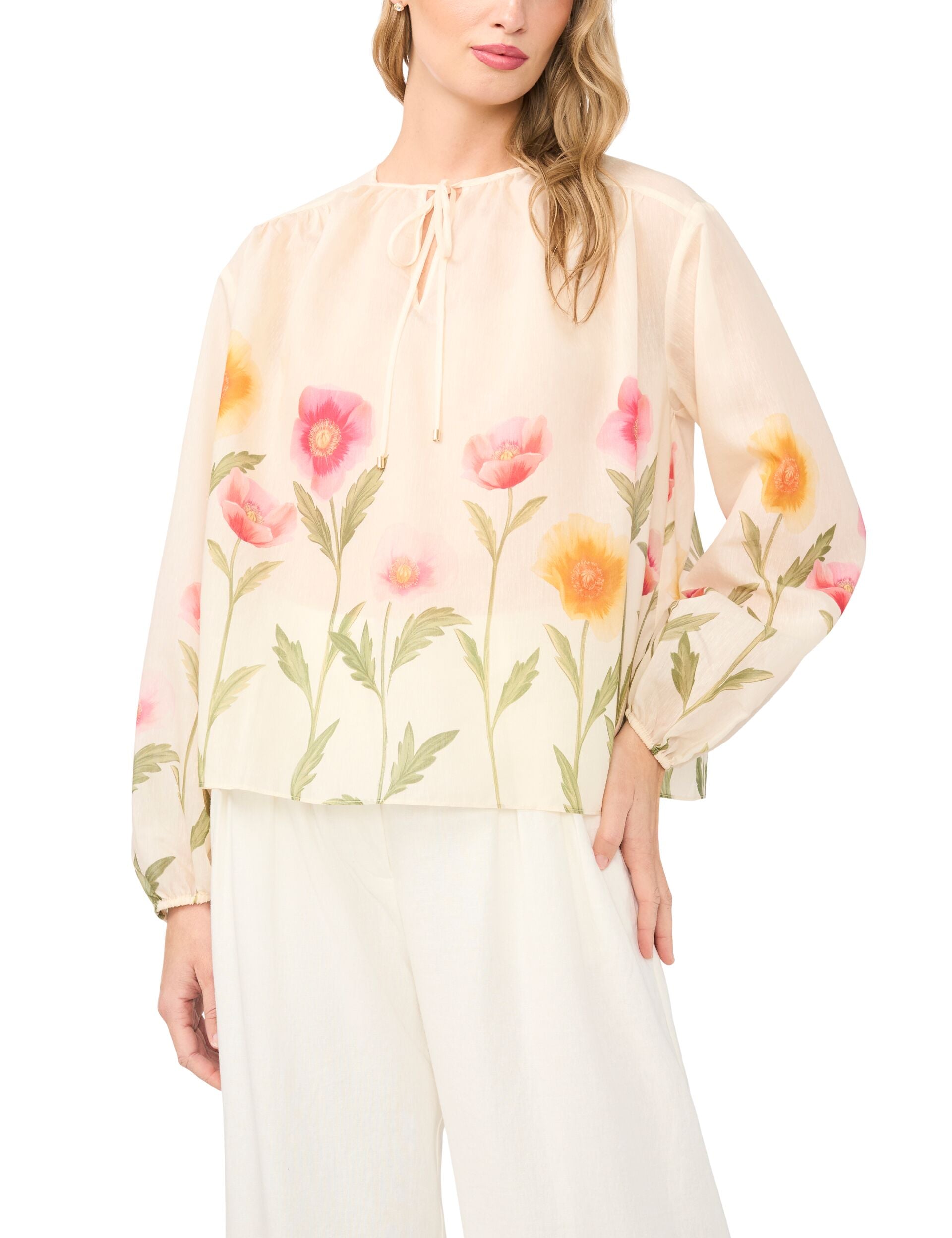 Floral Print Tie Neck Relaxed Blouse | Rochelle | Ted Baker US