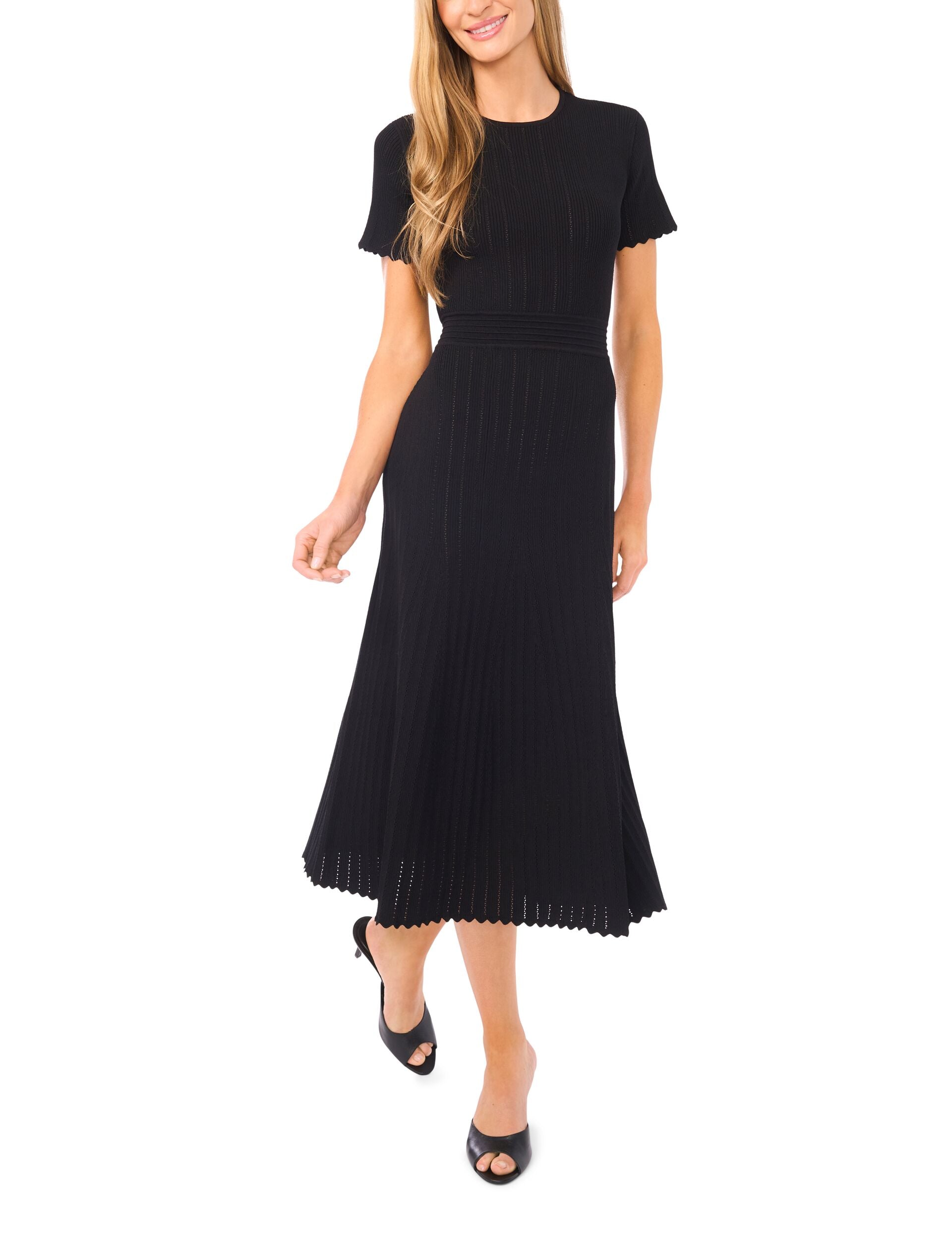 Short Sleeve Crew Neck Midi Dress With Pointelle And Rib | Maraiss | Ted Baker US Short Sleeve Crew Neck Midi Dress With Pointelle And Rib | Maraiss | Ted Baker US