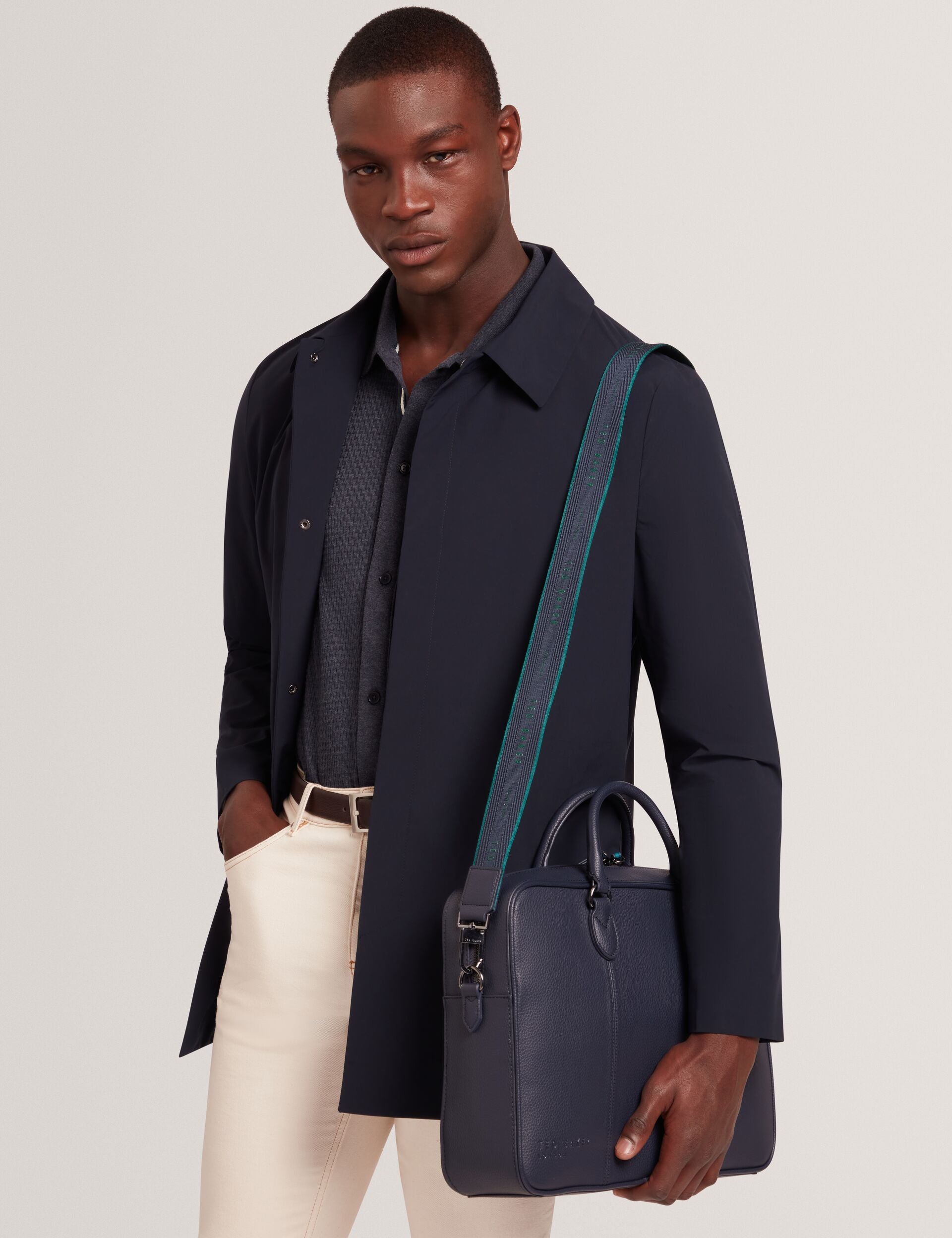 Branded Webbing Pu Leather Laptop Bag | Kaden | Ted Baker UK