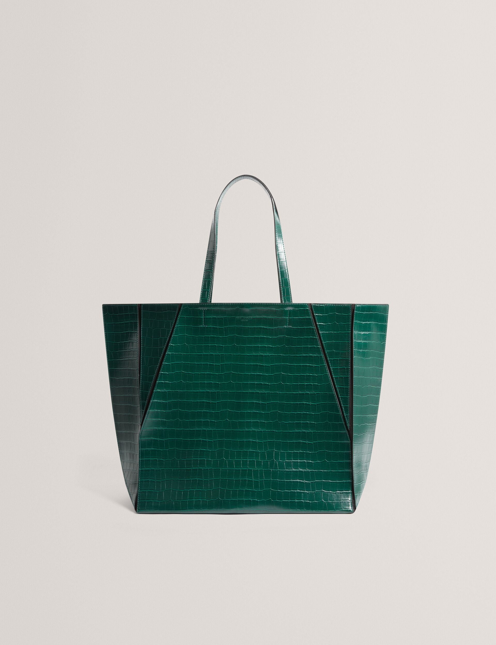 Dk-green Croc Effect Folding Shopper Bag Sophyna Ted Baker UK