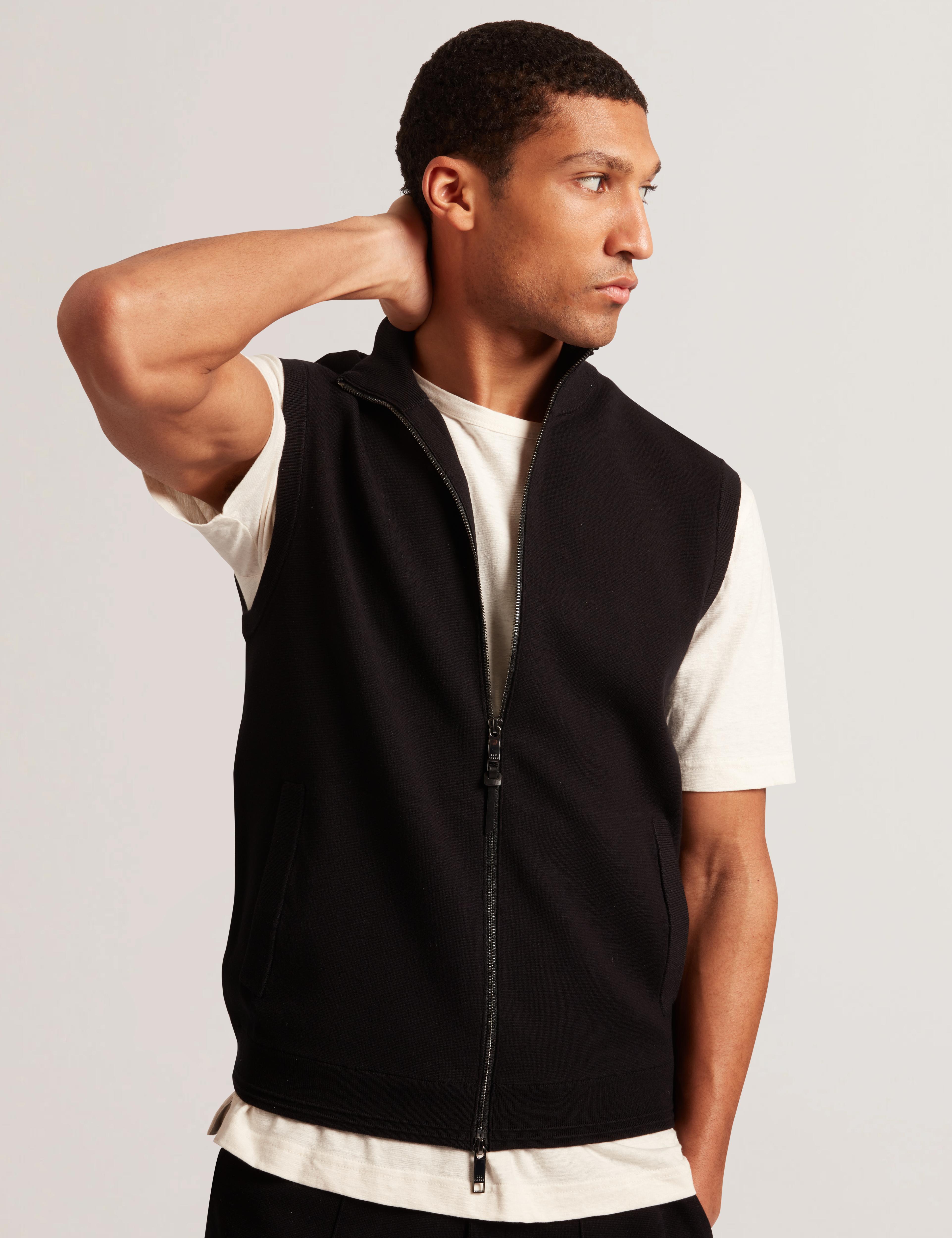 Black Zip-through Funnel Neck Gillet | Terince | Ted Baker US