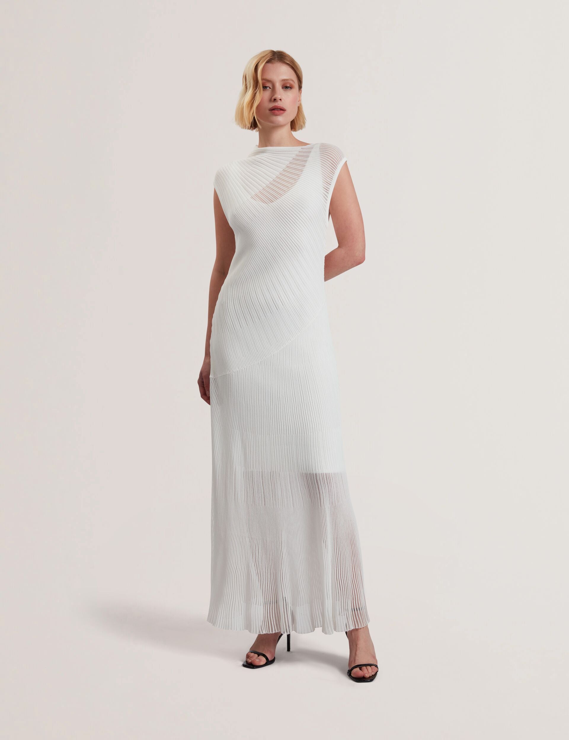 Sheer Detail Textured Knit Midaxi Dress | Celyina | Ted Baker US Sheer Detail Textured Knit Midaxi Dress | Celyina | Ted Baker US