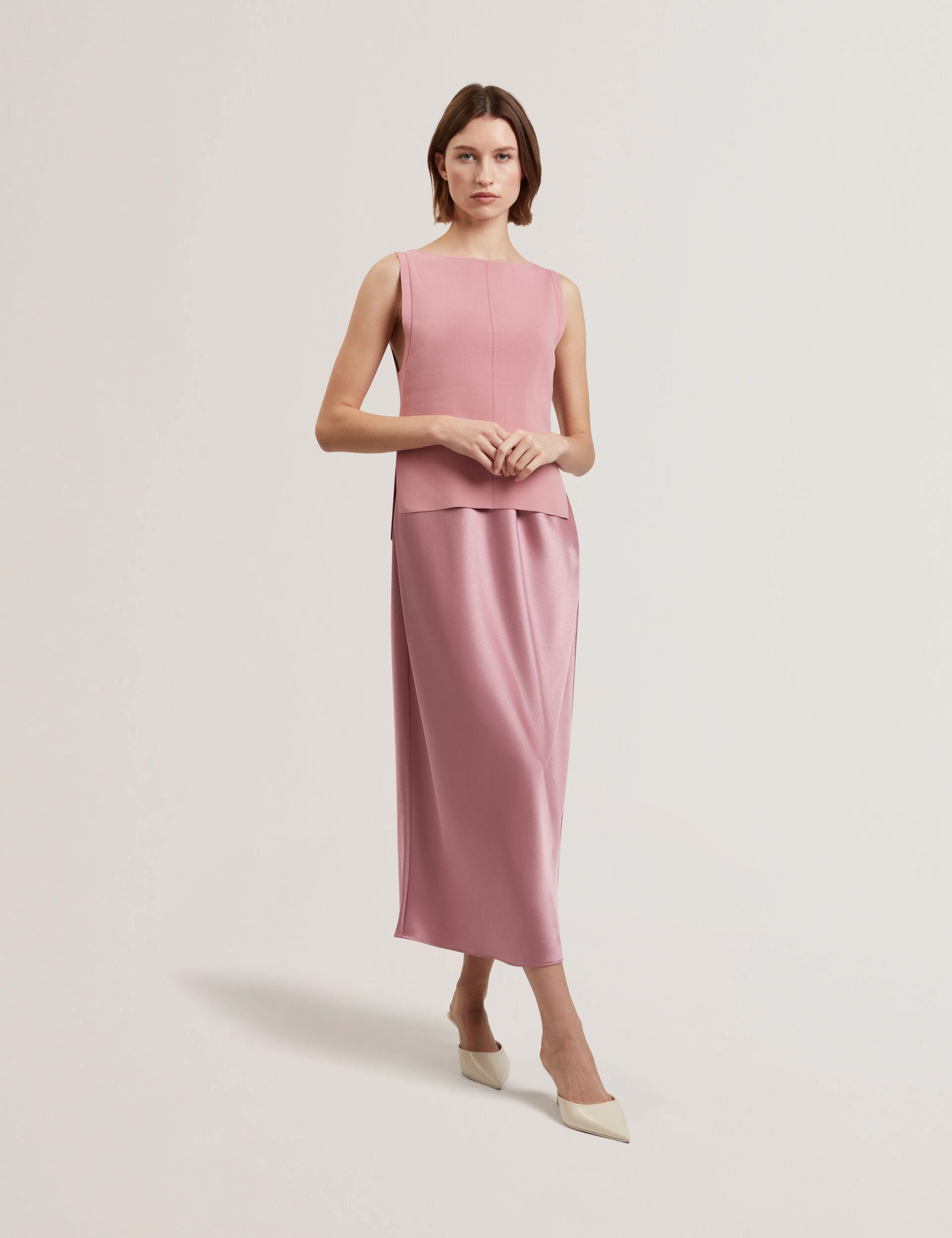 ted baker pink satin dress Ted Baker Women's Cowlneck Strap Dress - Pink - Size 0