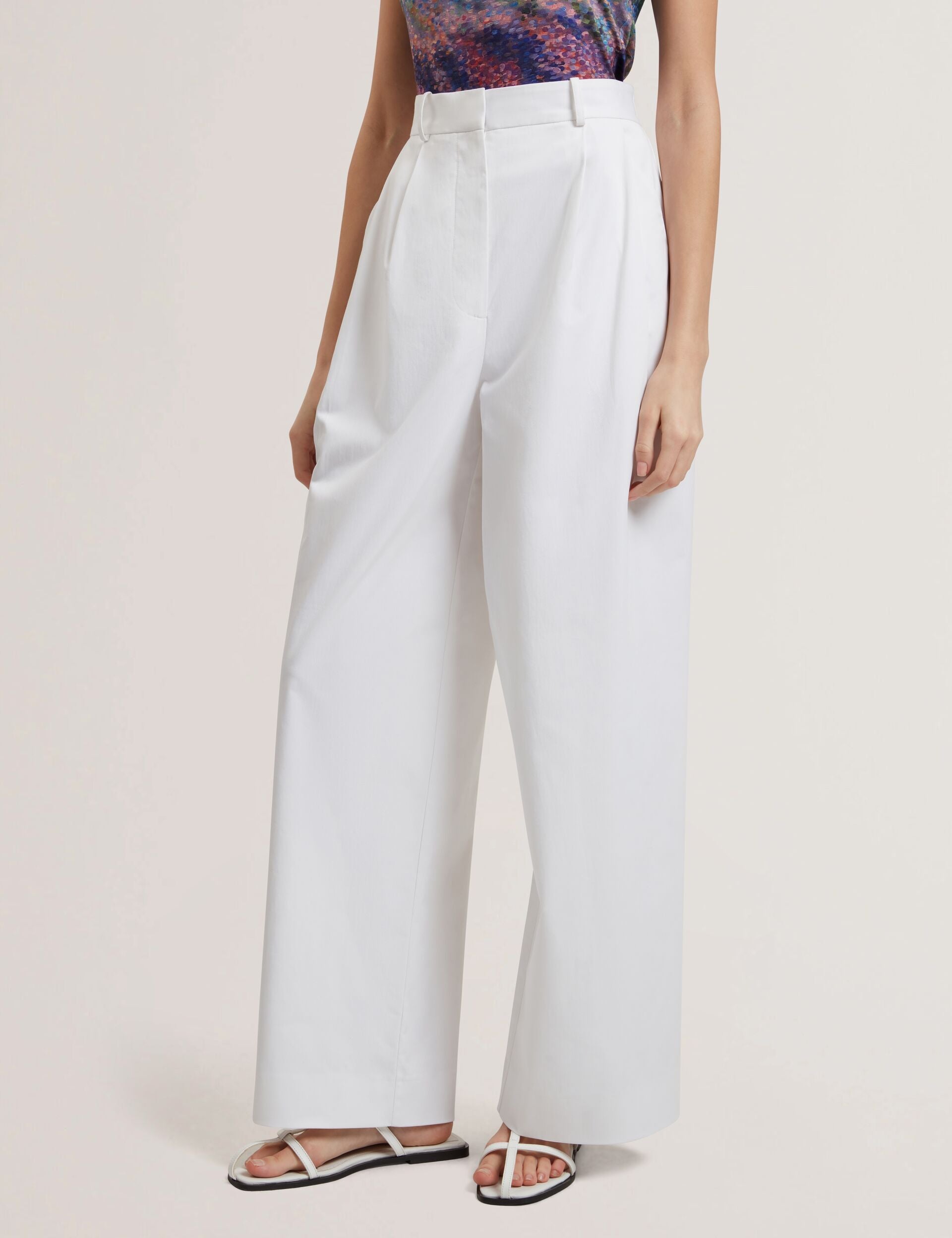 Cotton Pleated Front Wide Leg Trousers | Zozia | Ted Baker US