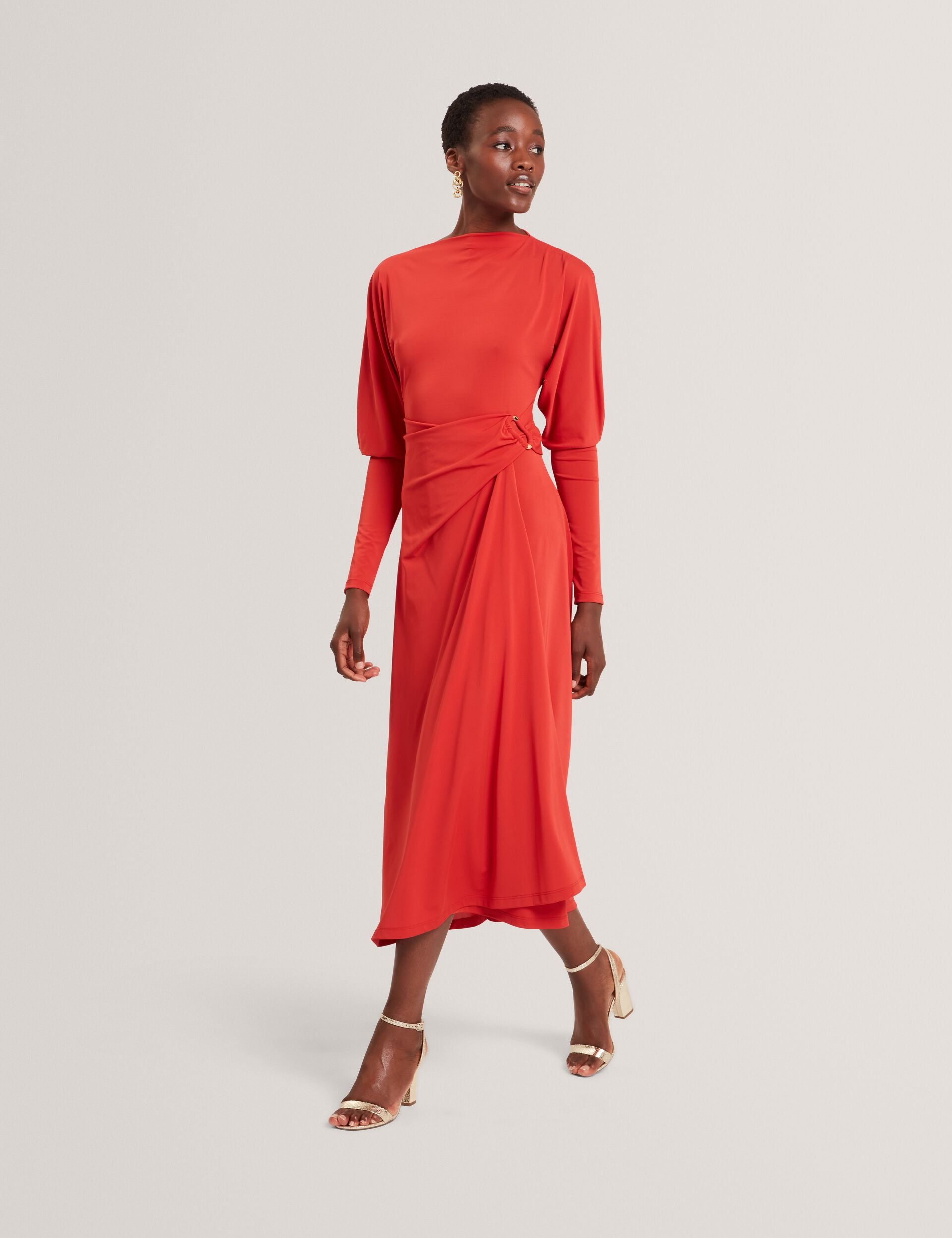 Wrapover Jersey Long Sleeve Midi Dress | Ralhaa | Ted Baker UK Wrapover Jersey Long Sleeve Midi Dress | Ralhaa | Ted Baker UK
