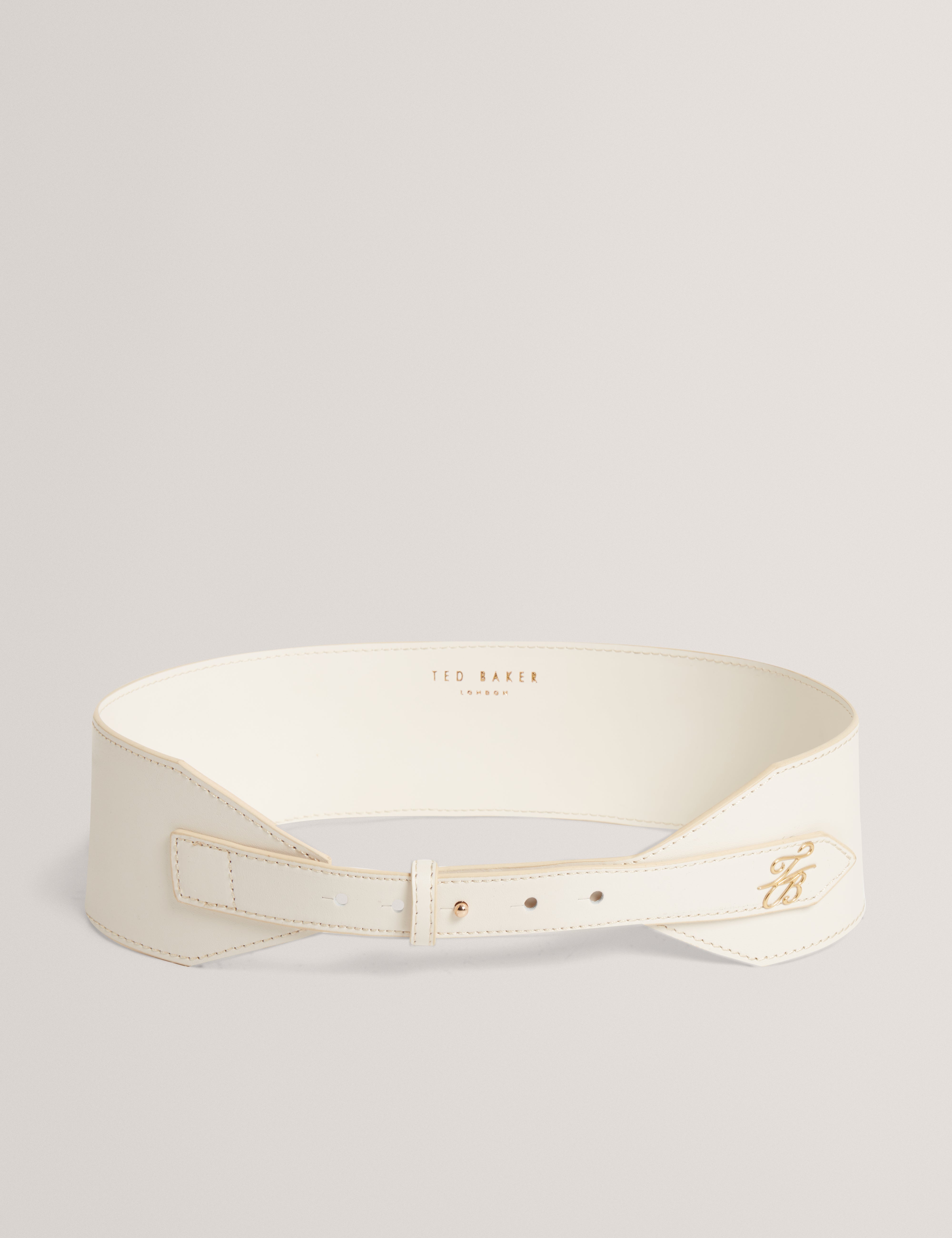 White Tb Hardware Logo Leather Sash Belt | Annalee | Ted Baker UK