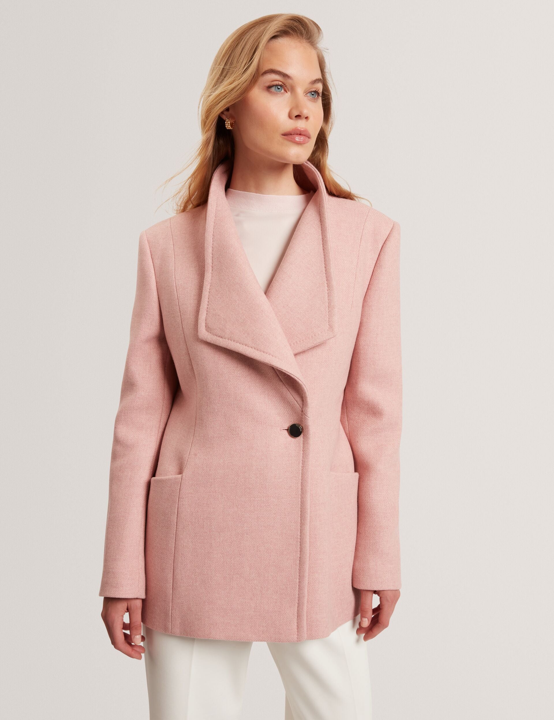 EVIGNA Wool Rich Hourglass Short Wrap Coat