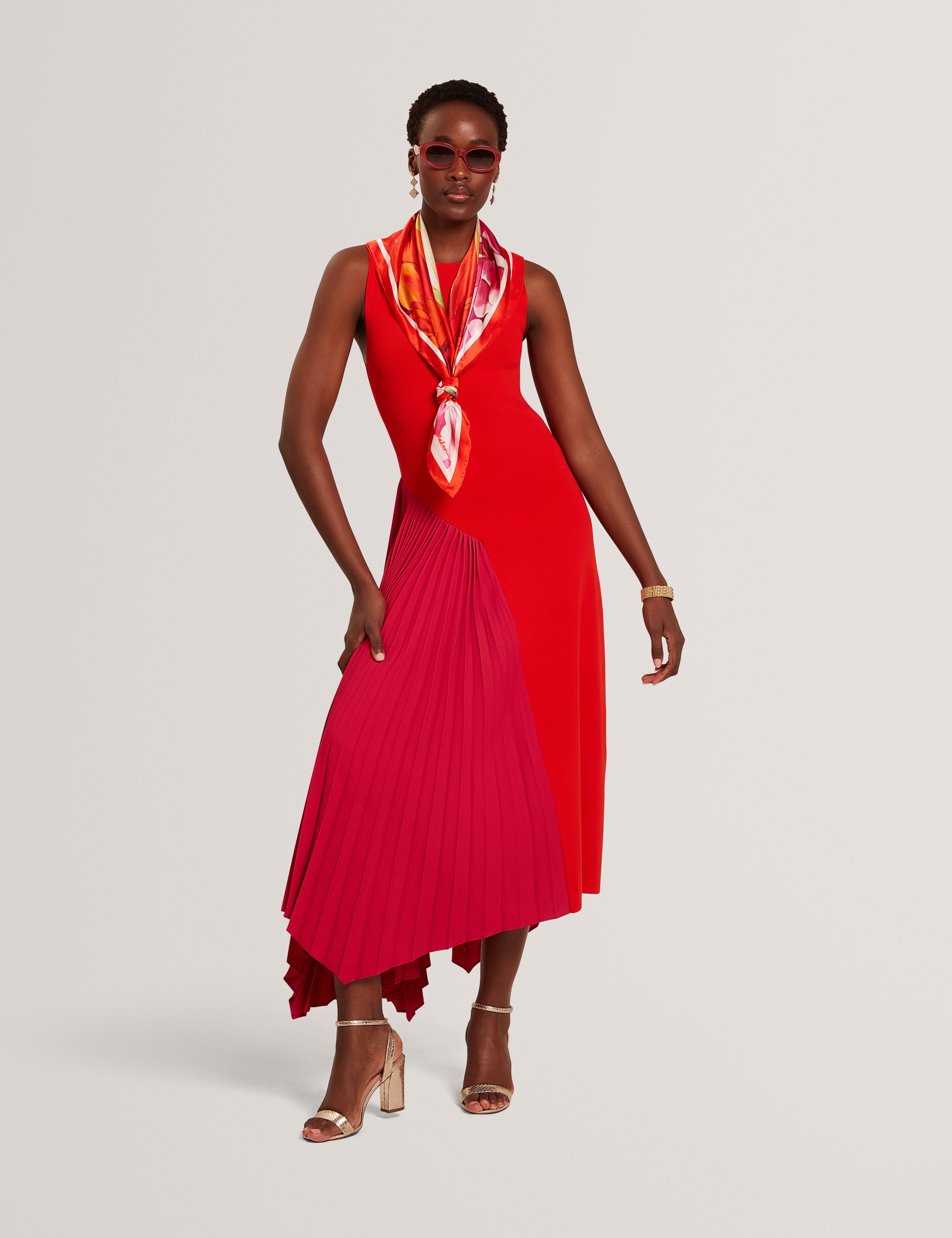 Colour Block Pleated Panel Midi Dress | Zeera | Ted Baker UK Colour Block Pleated Panel Midi Dress | Zeera | Ted Baker UK