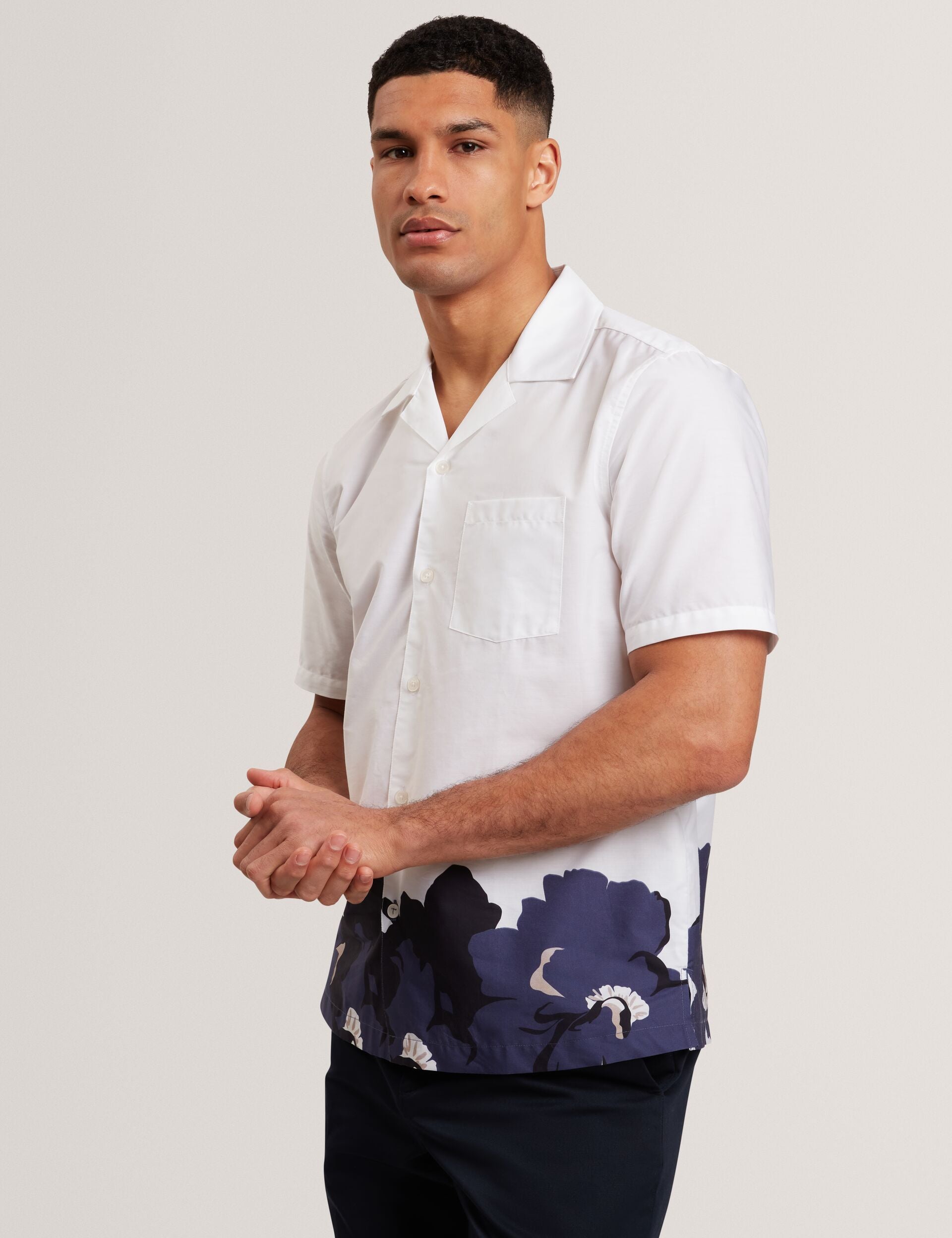 Relaxed Placement Floral Print Cotton Shirt | Biscarn | Ted Baker US