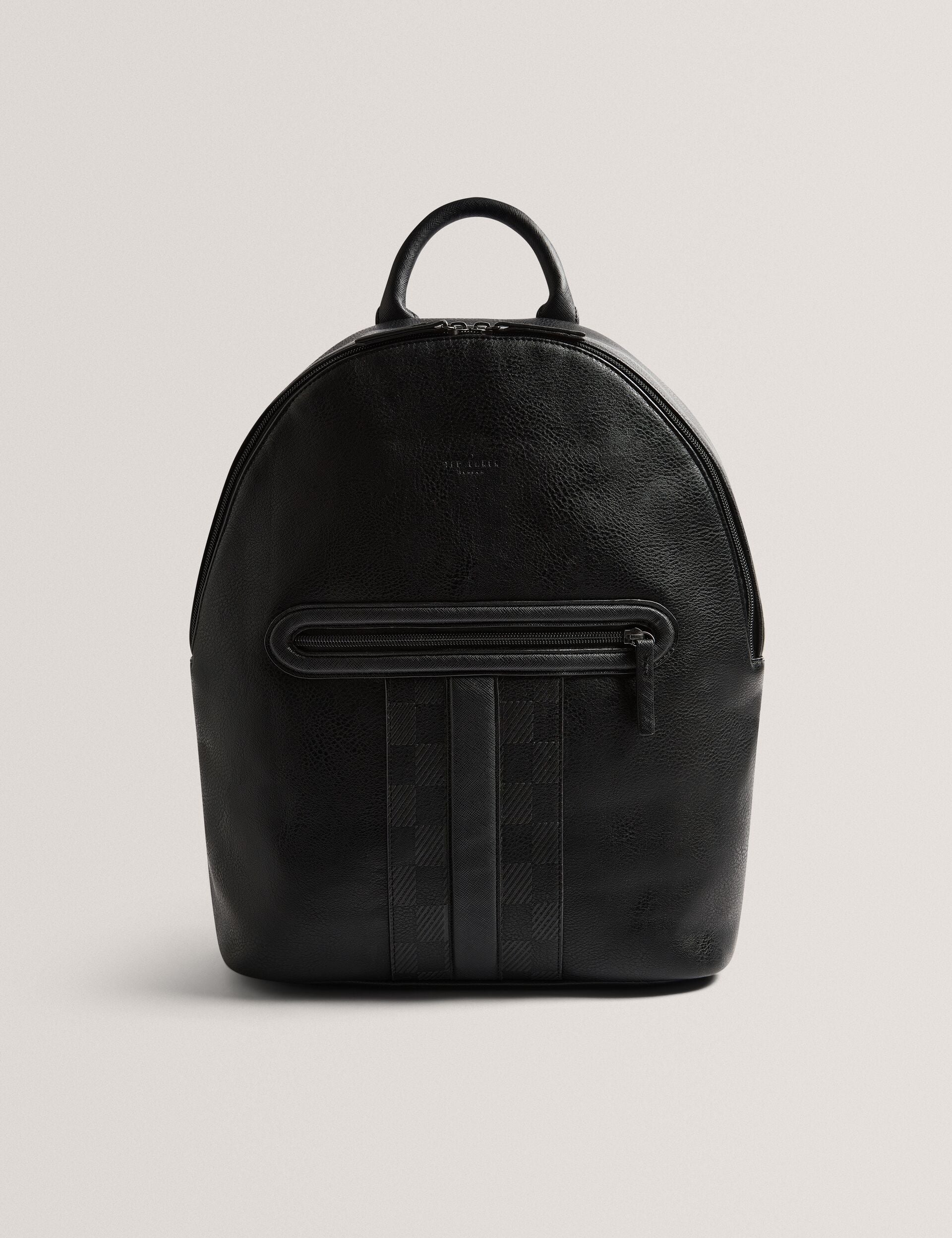Check Panel Faux Leather Backpack | Waynor