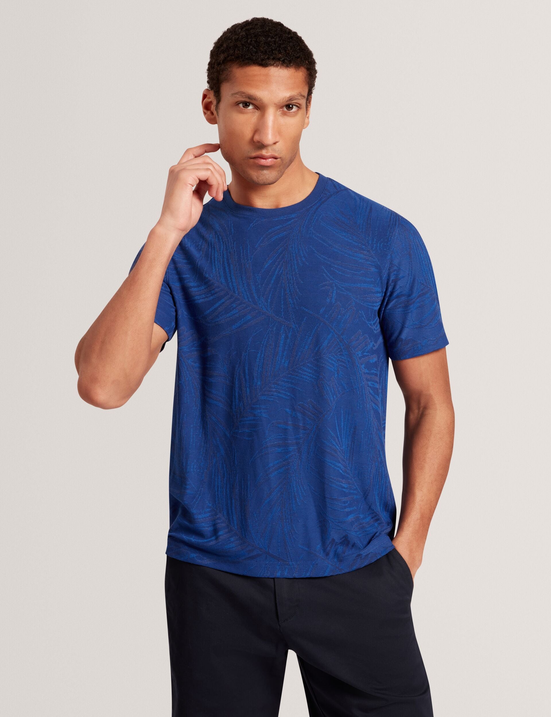 T-shirt Ted Baker – Homme – Bleu – Imprimé Graphique – Taille M – Coton