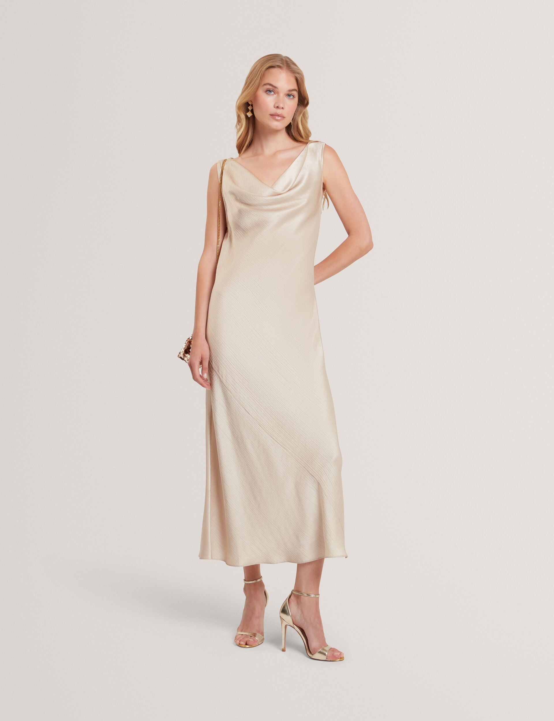 Satin Cowl Neck Midi Slip Dress | Miinta | Ted Baker UK Satin Cowl Neck Midi Slip Dress | Miinta | Ted Baker UK