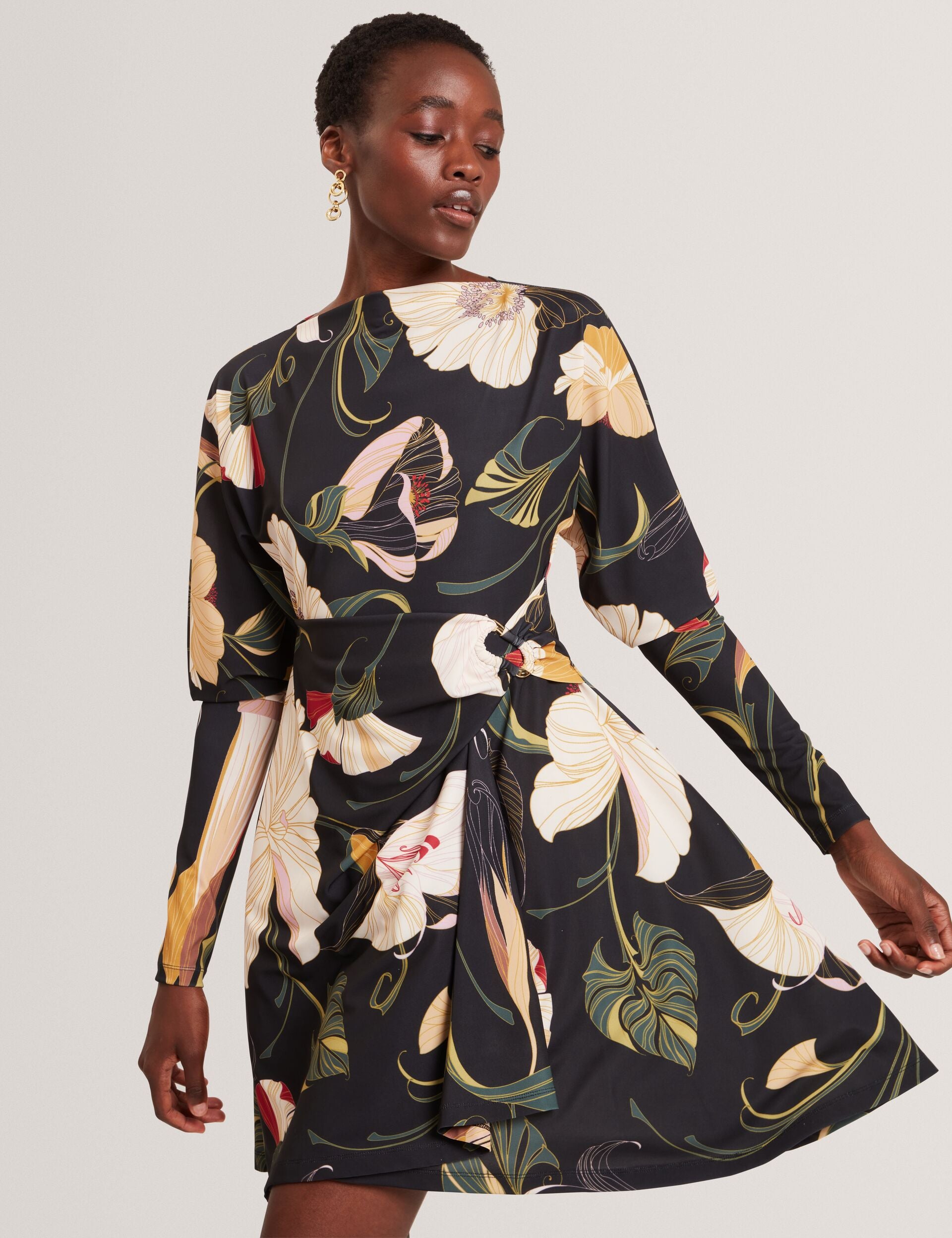 Floral Print Wrapover Mini Dress | Lazira Floral Print Wrapover Mini Dress | Lazira