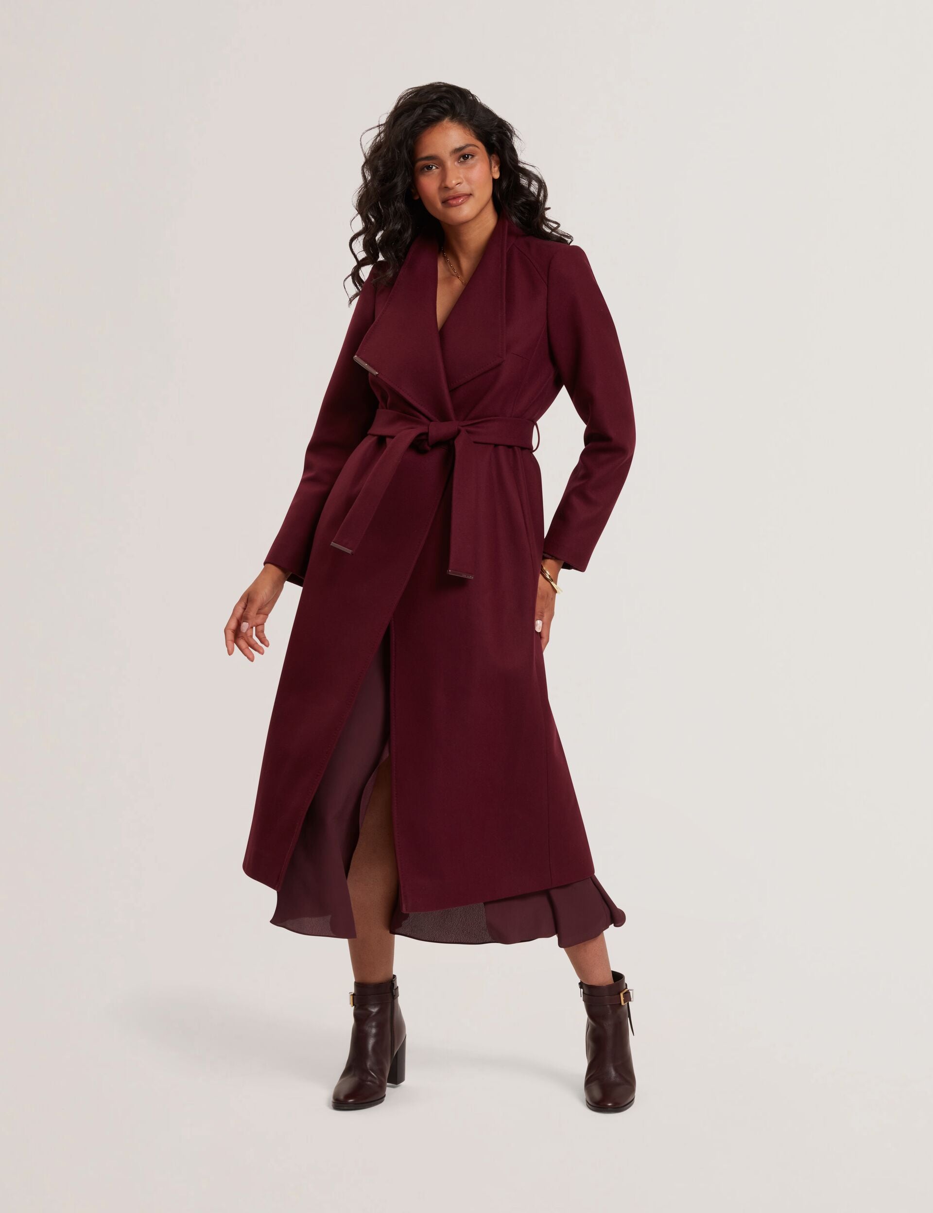 Longline Belted Wool Wrap Coat | Rosell | Ted Baker UK