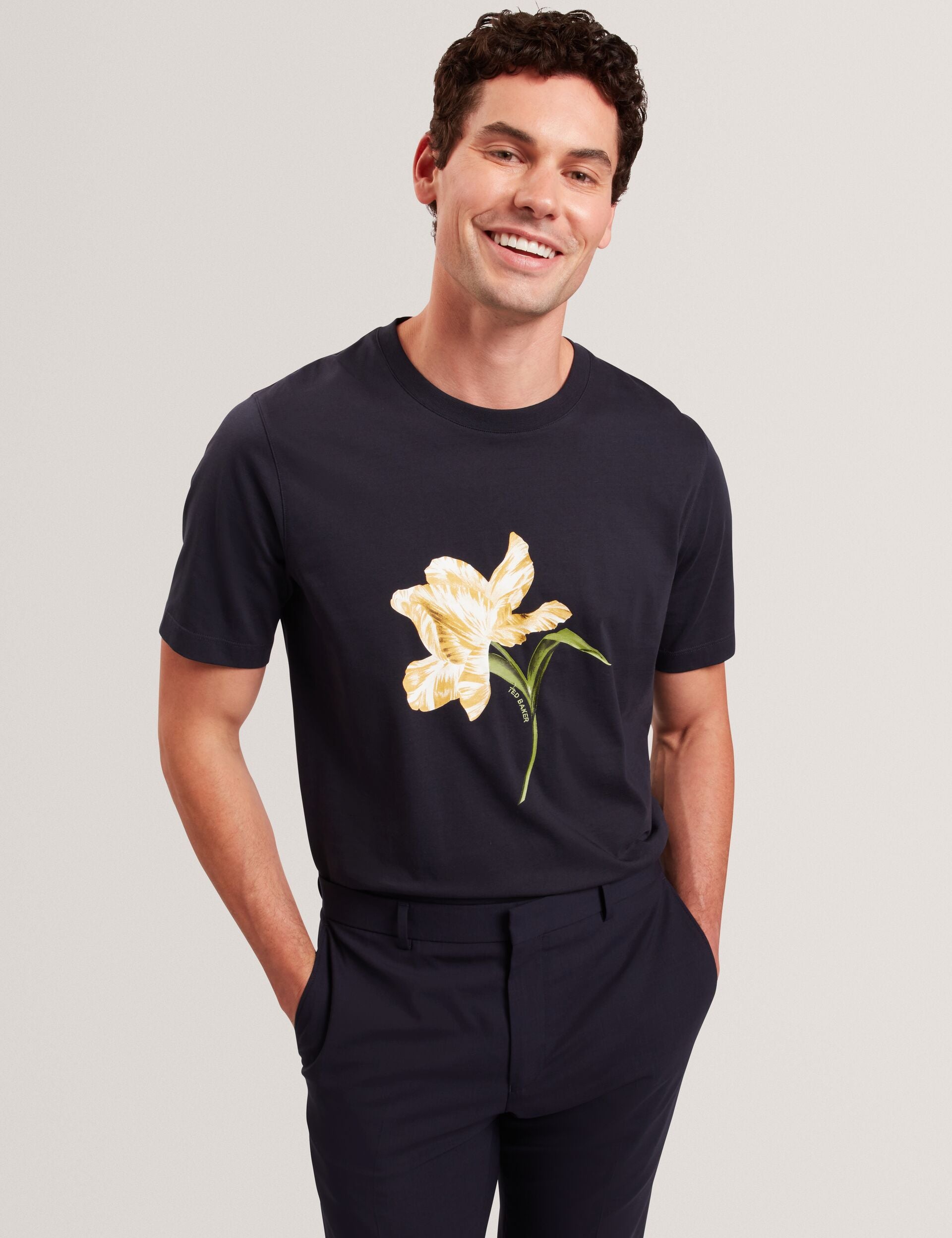 TALYSSA Floral Graphic Cotton Crew Neck T-Shirt