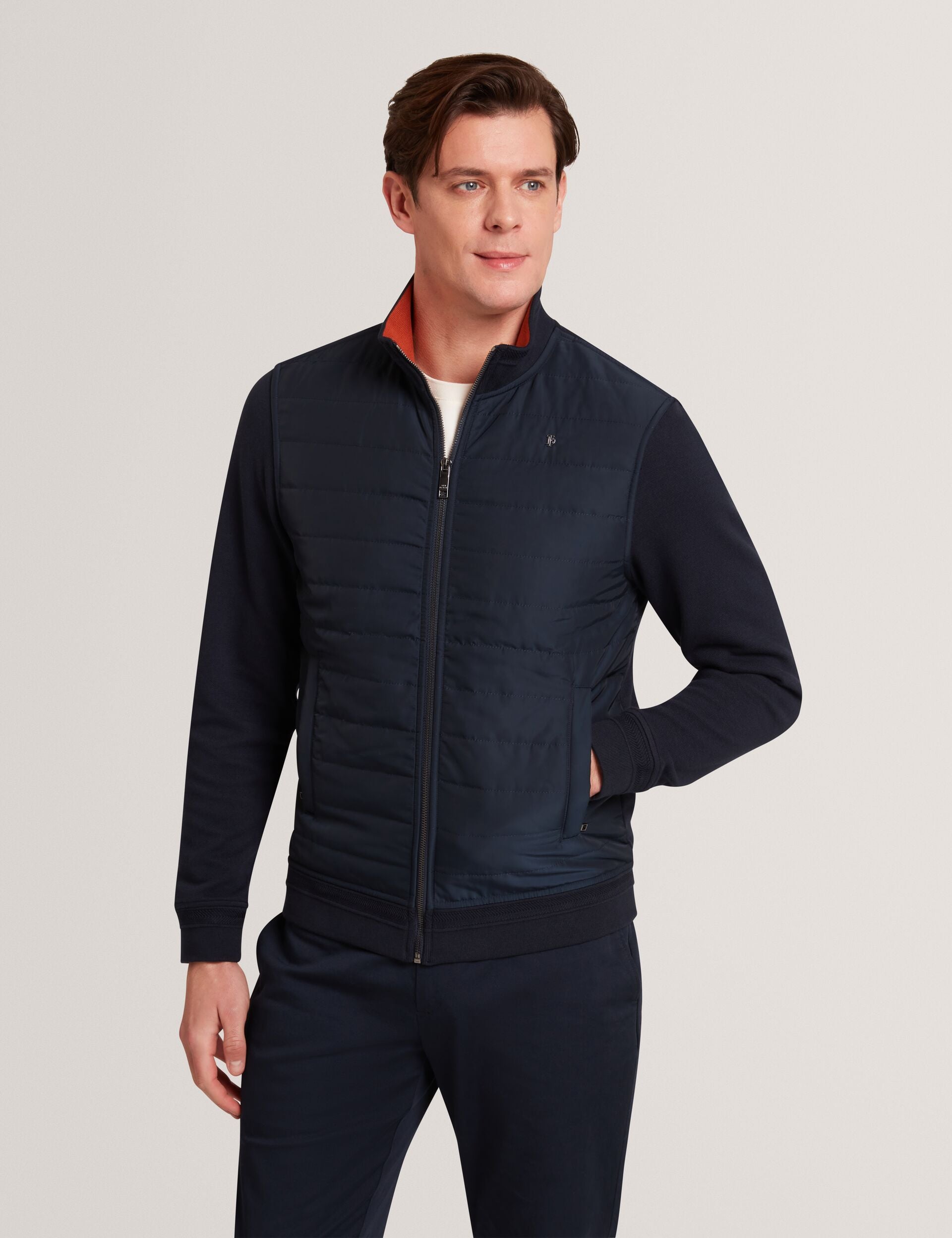 Quilted Front Zip-through Knit Jacket | Durano | Ted Baker US