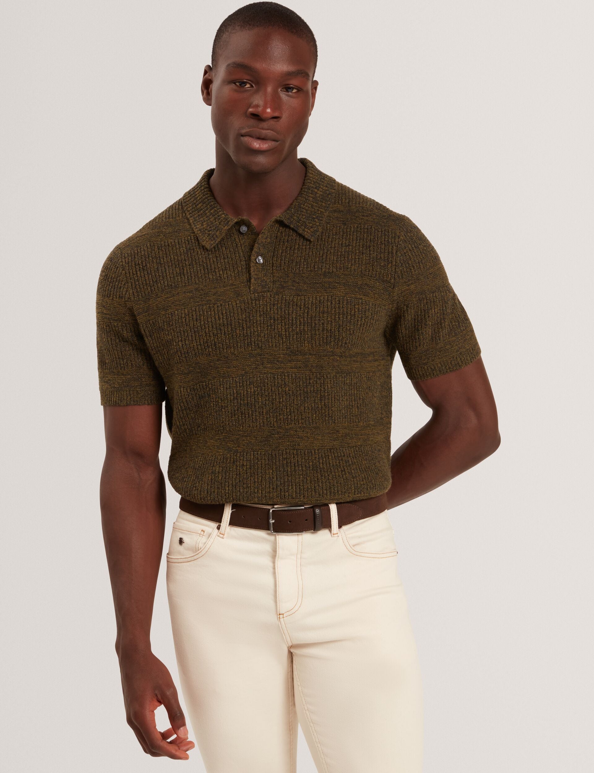 トップス BoTT MARLED KNIT POLO / BROWN BoTTMarled Knit Polo - Apple Butter Store