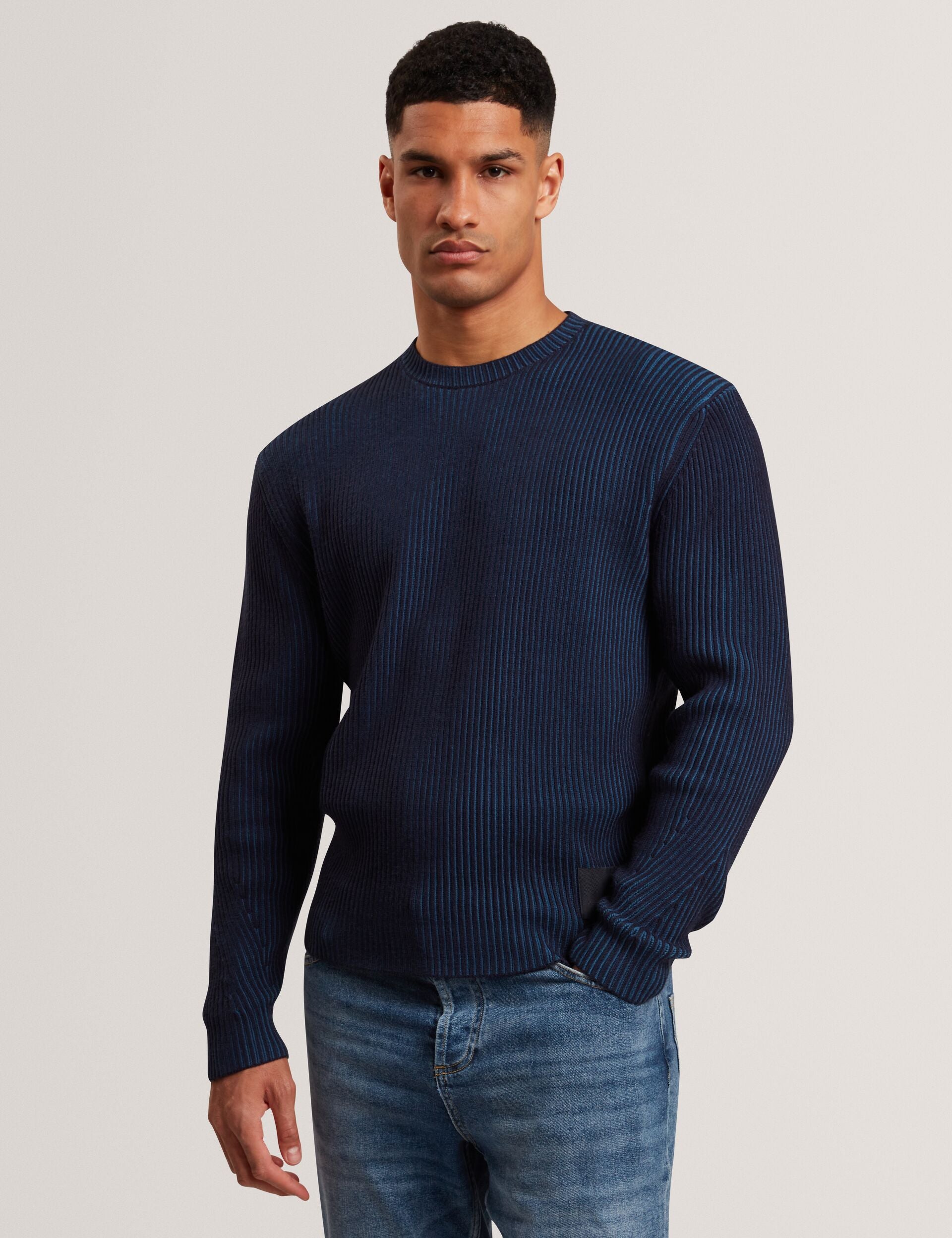 Plated Rib Knit Crew Neck Sweater | Timmno | Ted Baker US