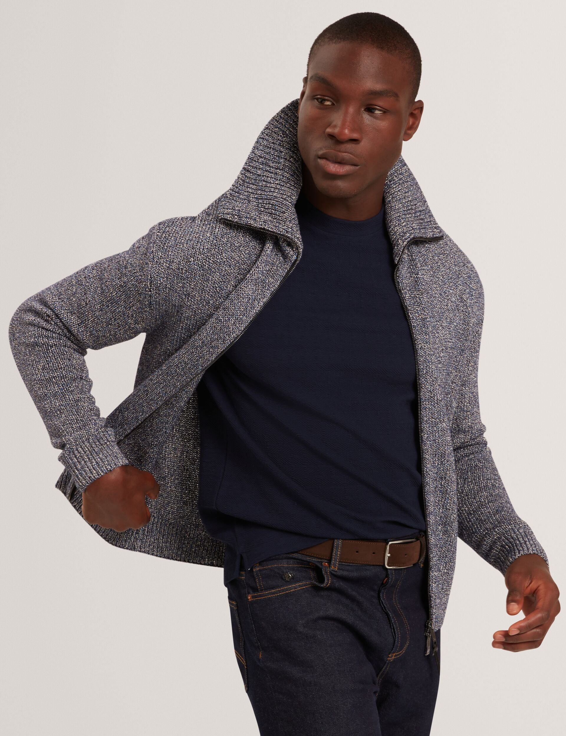 トップス JOHNLOWRENCESULLIVAN 21AW net knit Twisted Yarn Knit Zip-through Jumper | Varink | Ted Baker UK