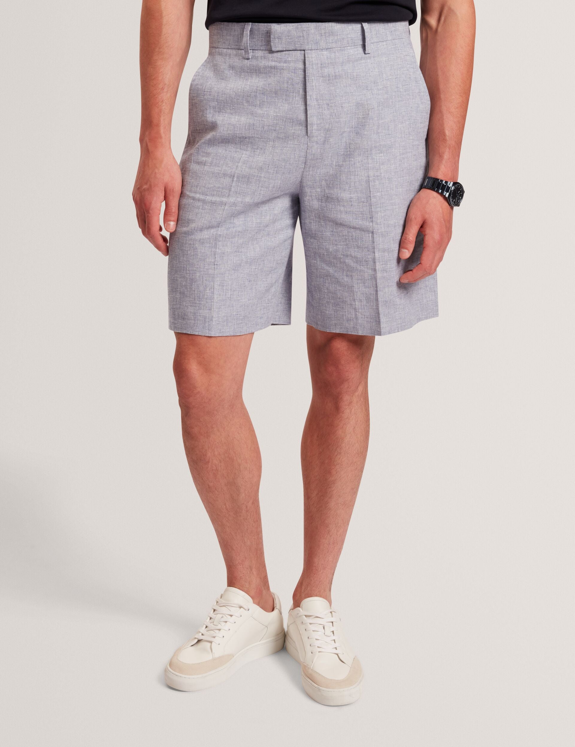 Givran Slim Fit Linen Blend Tailored Shorts