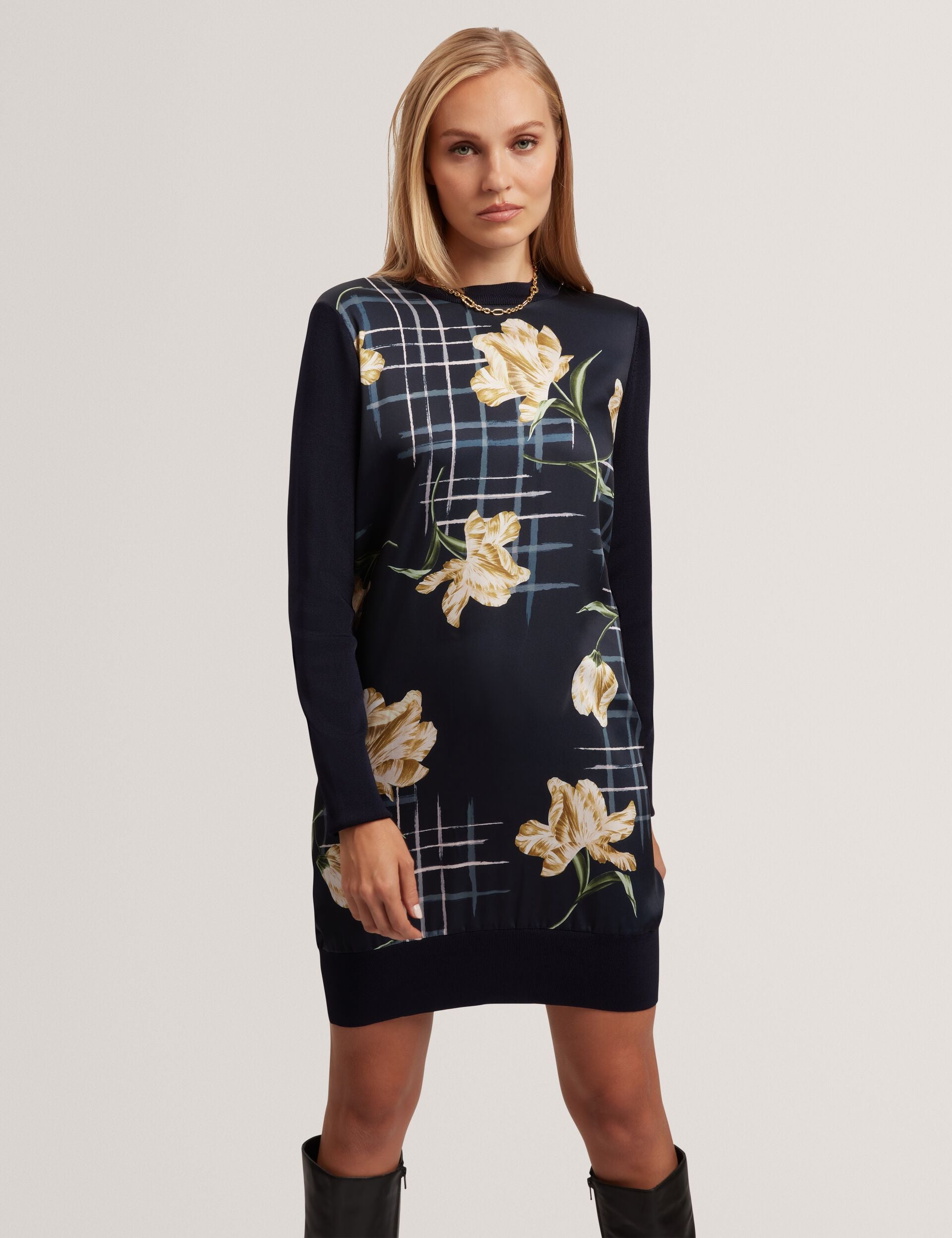 Printed Panel Mini Jumper Dress | Zorela | Ted Baker IE