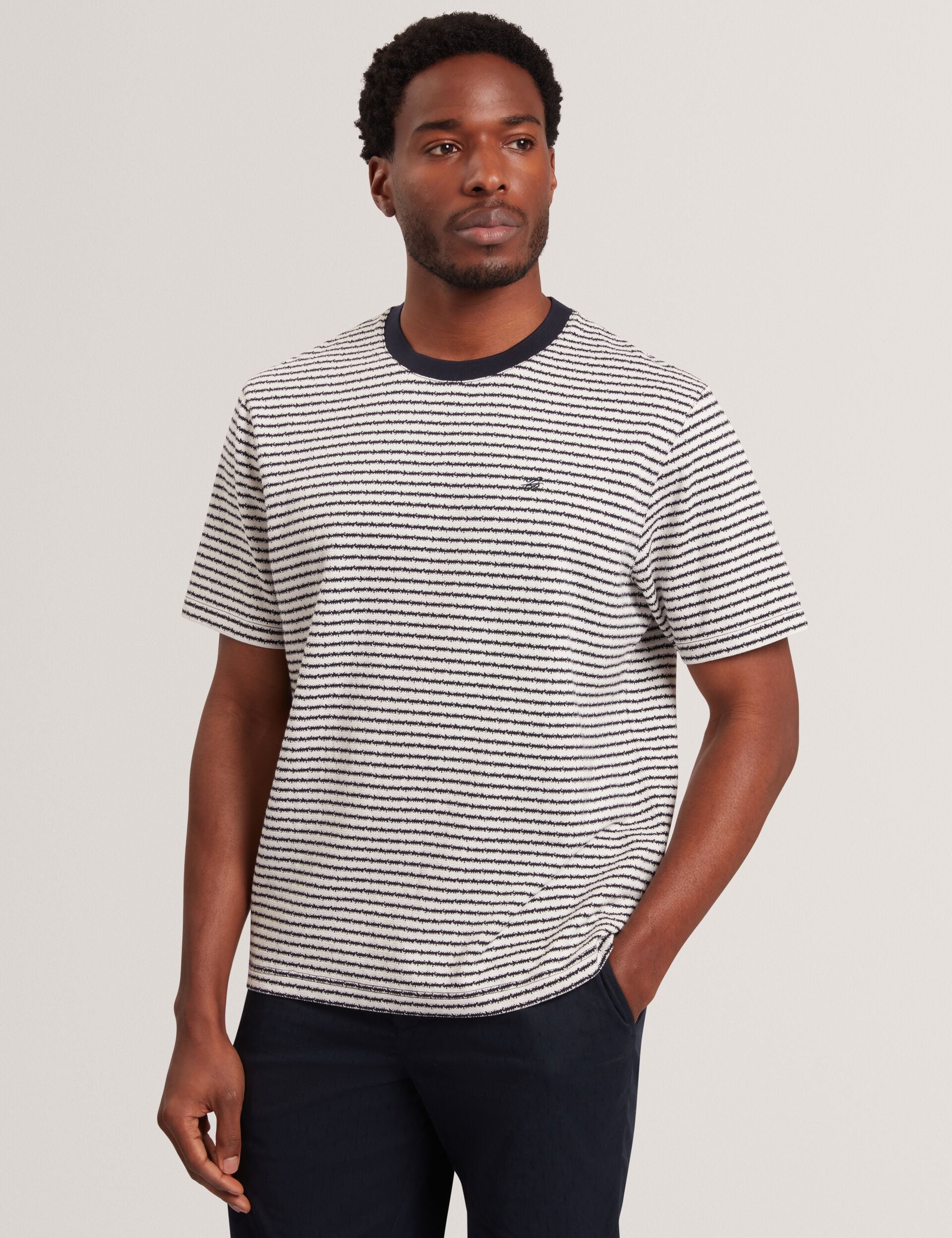 Anthracite HOMME T-shirt Oversize basique en tissu épais à manches