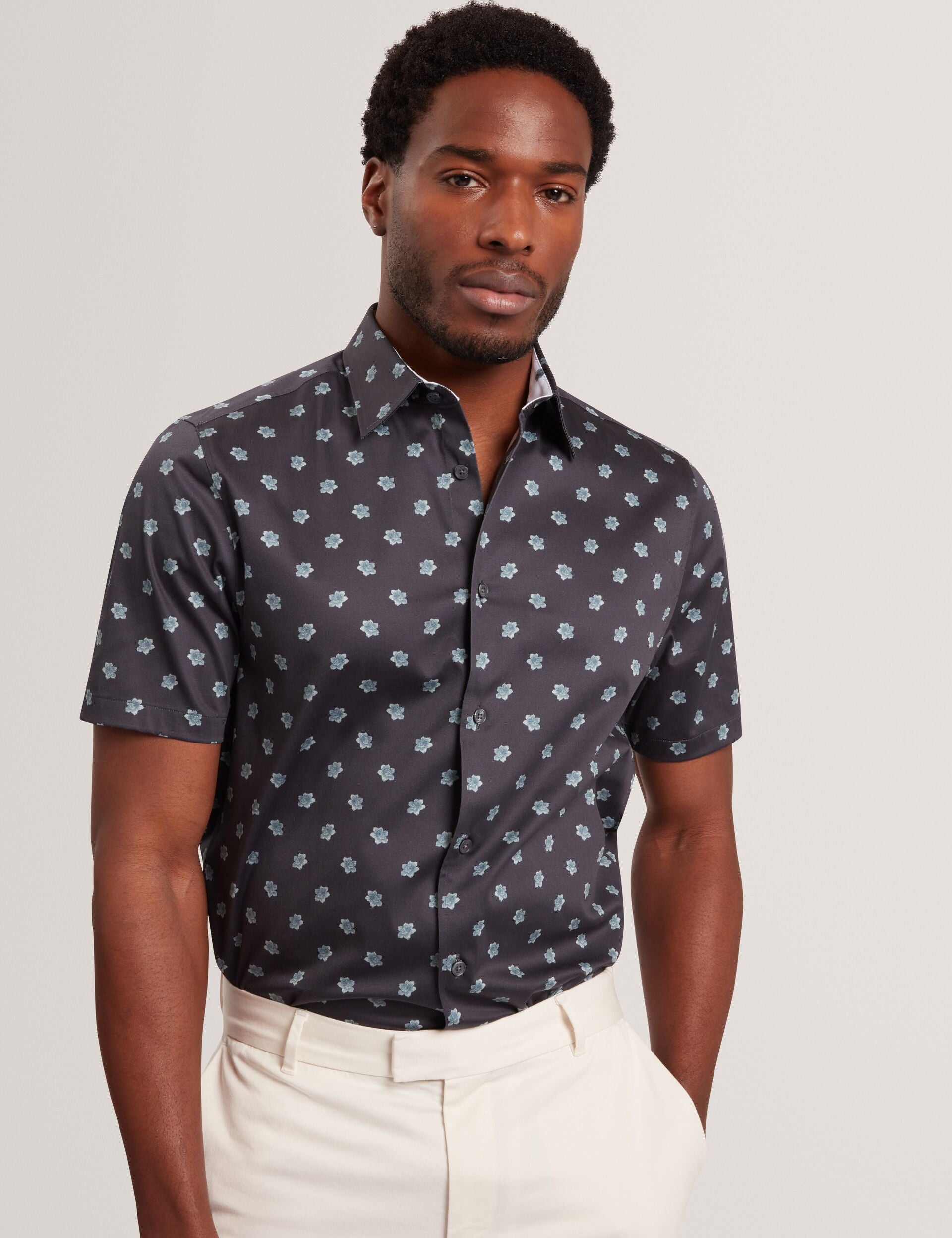 ted baker dress shirts Men's Premium Non-Iron Shirt - Blue Machine washable. Ted Baker Floral Jersey Shirt