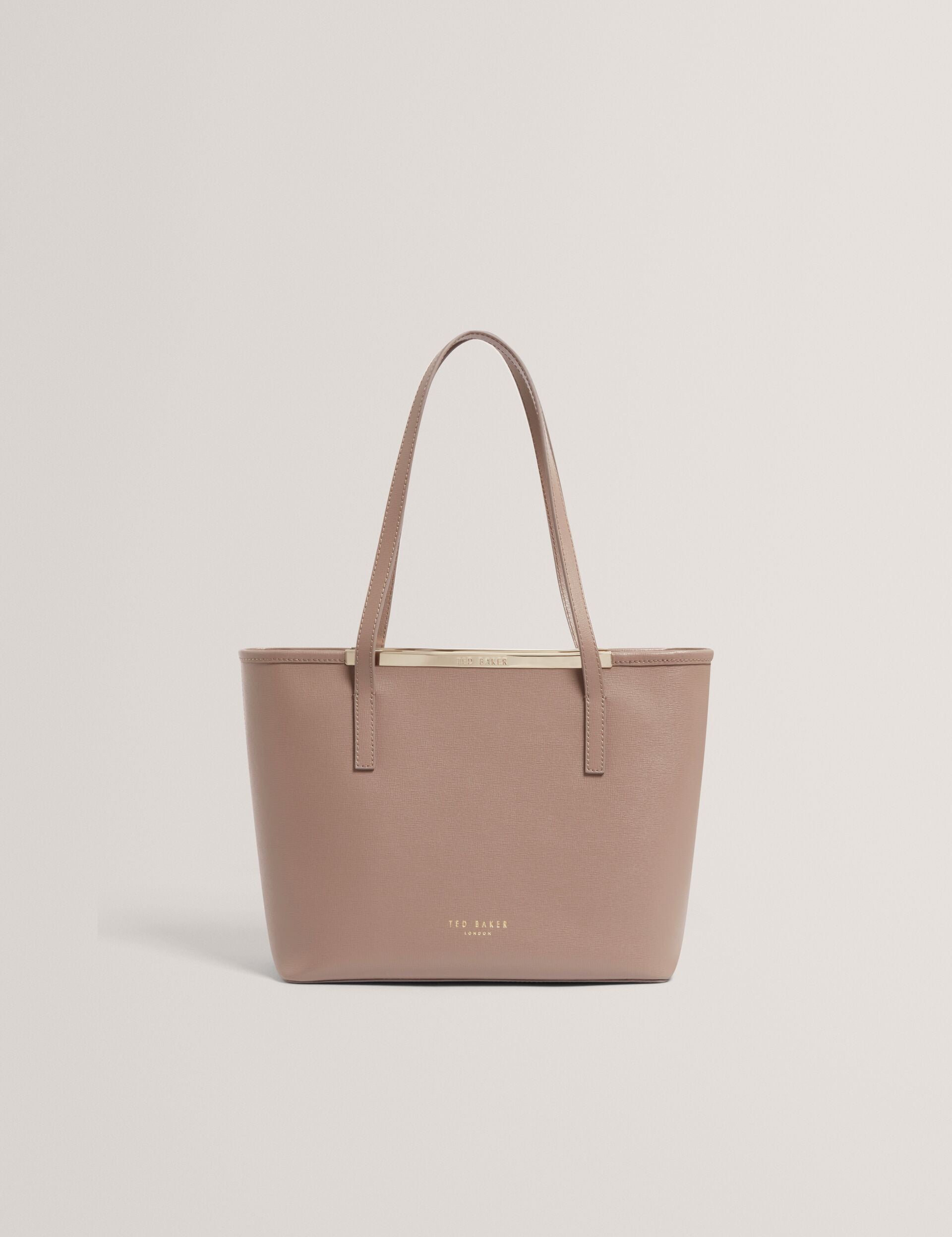Taupe Small Leather Shopper Tote Bag | Hayleyz | Ted Baker UK