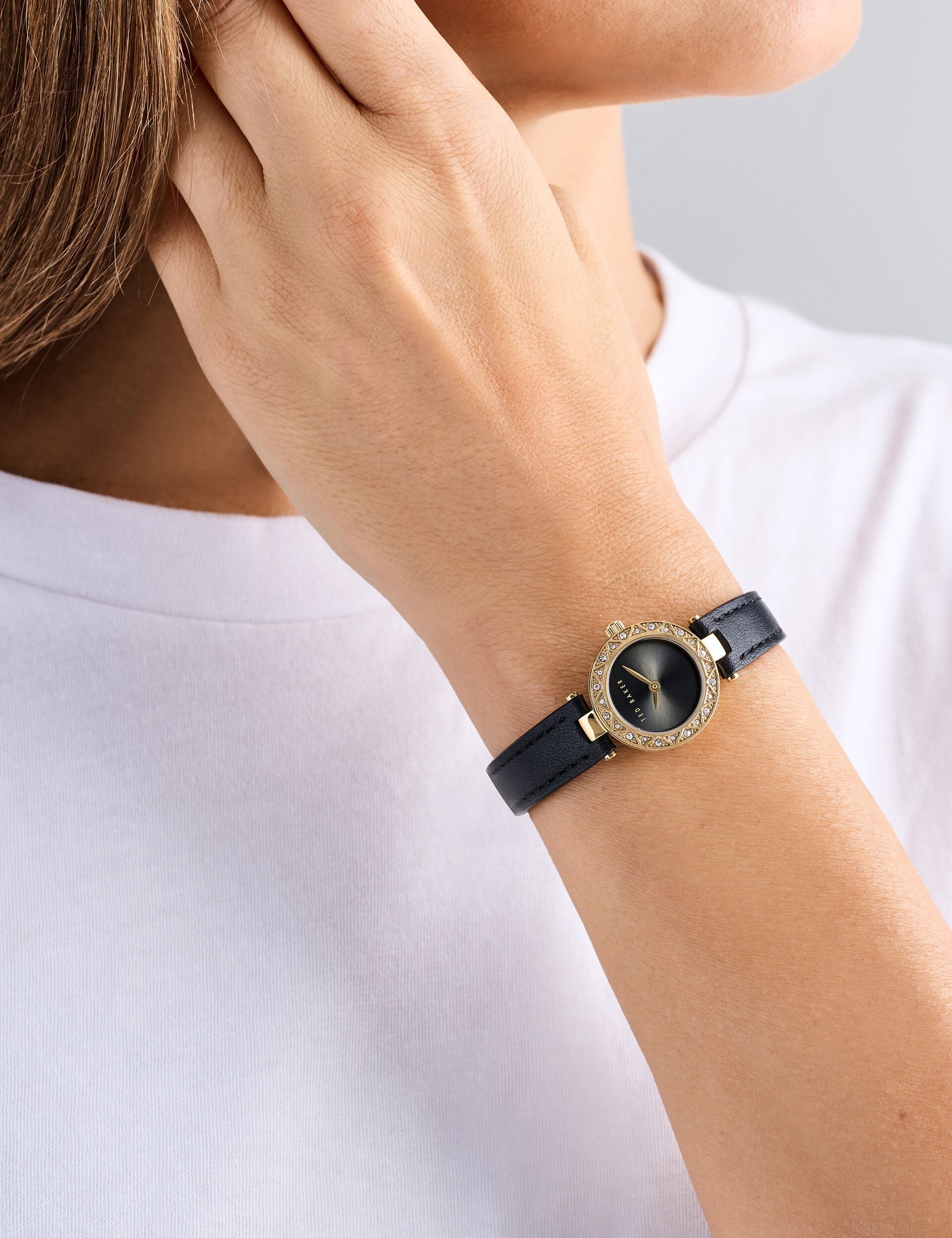 Ted Baker Black Strap Watch with Gold Details Ted Baker watch Black and Gold | eBay main image 2