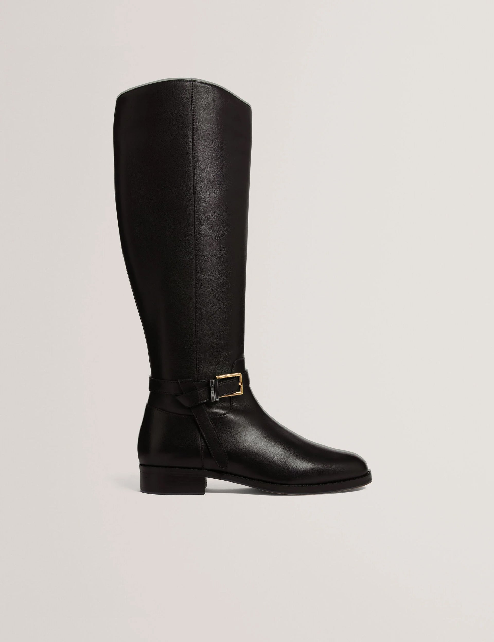 Belted Detail Flat Leather Riding Boots | Clorett | Ted Baker UK