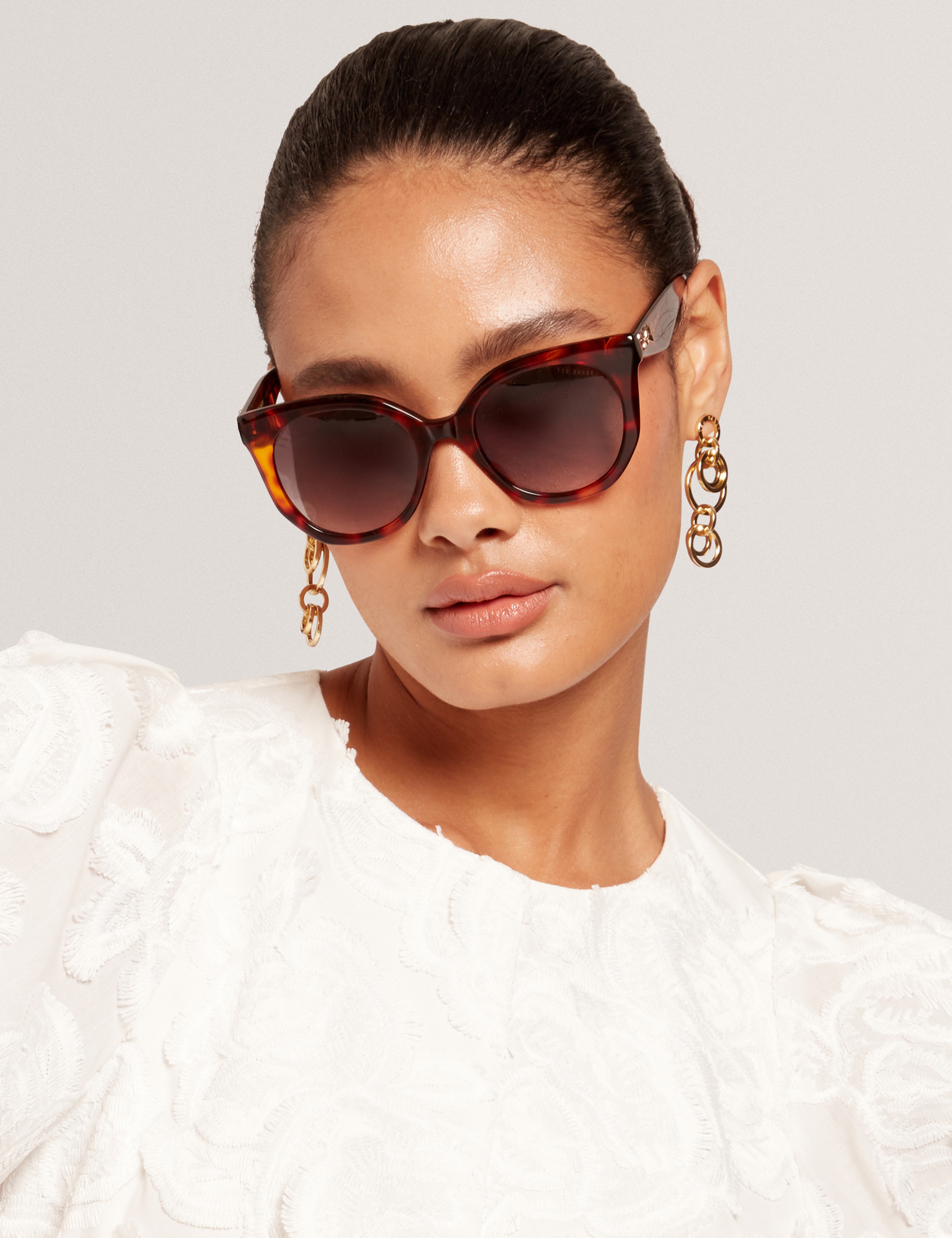 Oversized Cat Eye Bow Detail Sunglasses | Elen | Ted Baker UK display picture 1