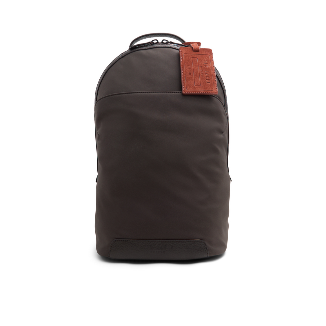 Dk-brown Nylon Leather Trim Double Zip Backpack | Xaden | Ted Baker US