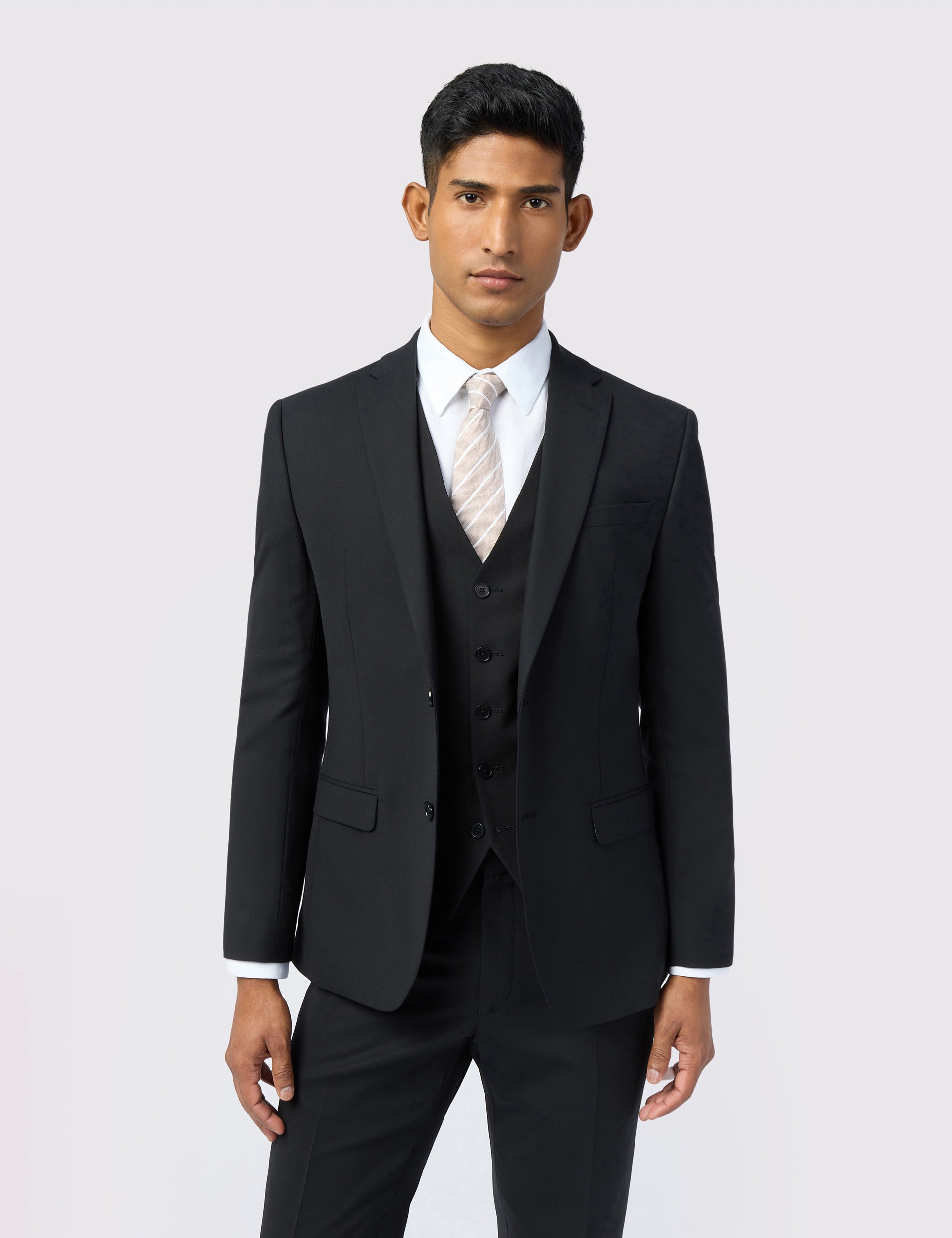 Black Performance Stretch Slim Fit Suit Jacket Sahposj Ted