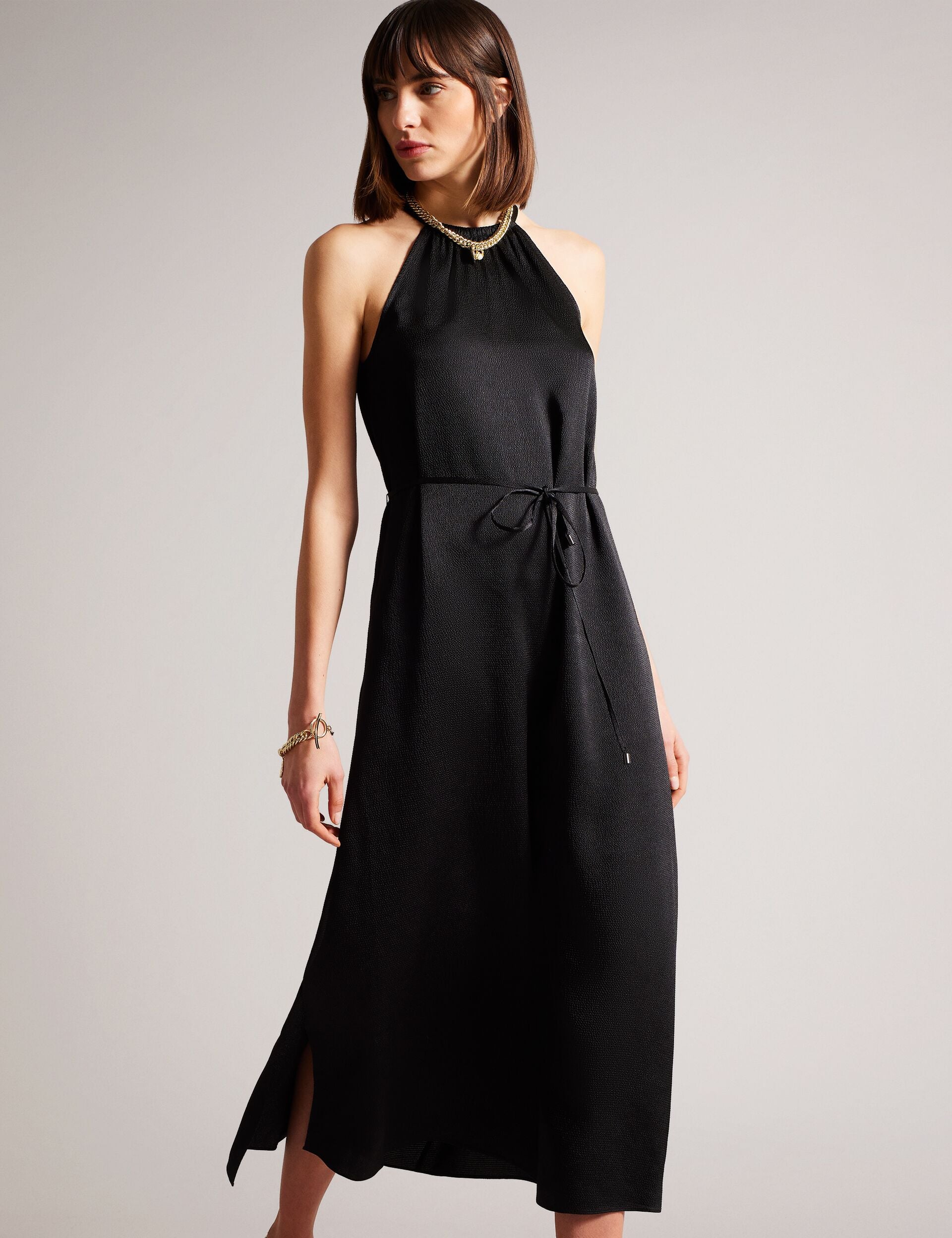 Black Halterneck Midi Dress | Roxieyy | Ted Baker US