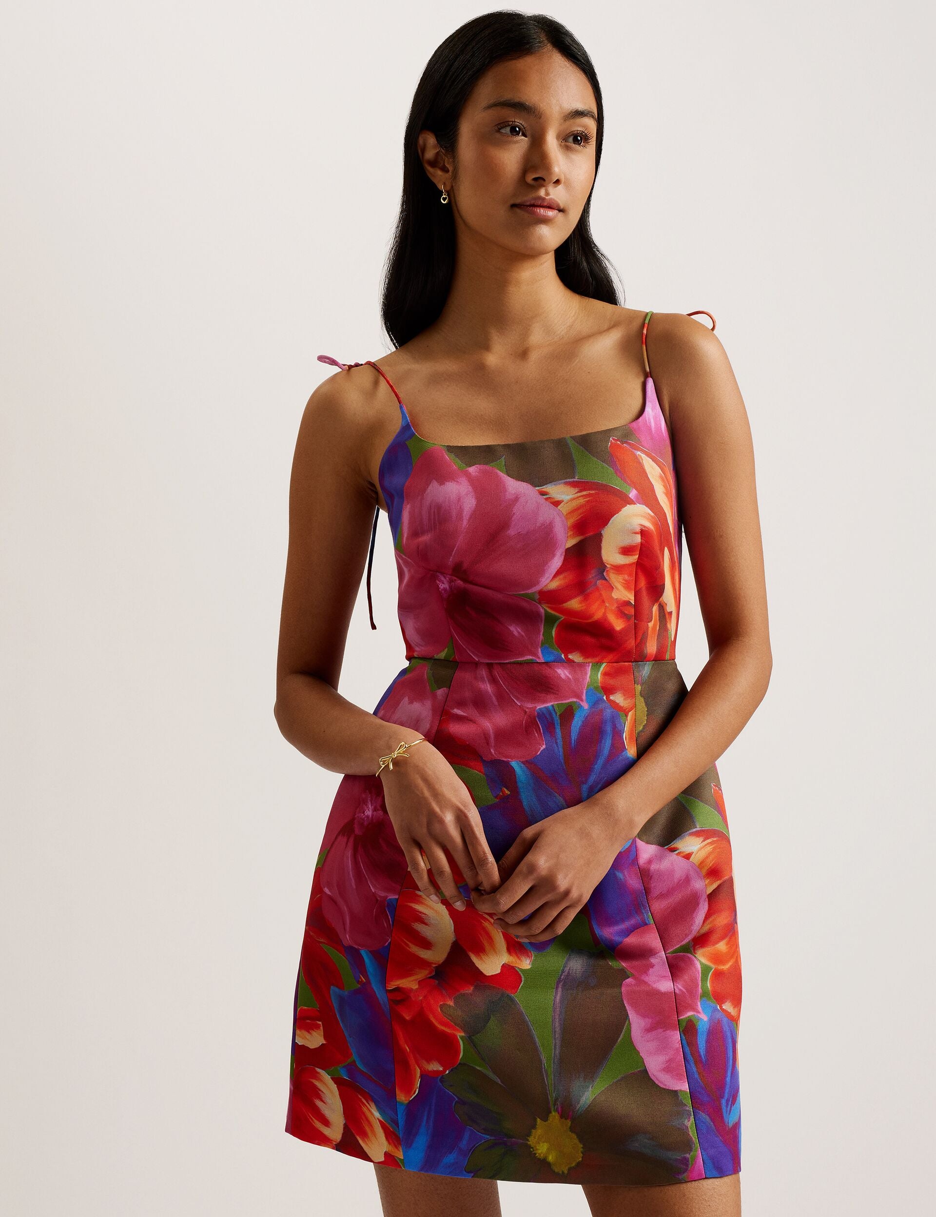bodycon dress ted baker Black High Neck Long Sleeve Cut Out Bodycon Mini Dress main image 0