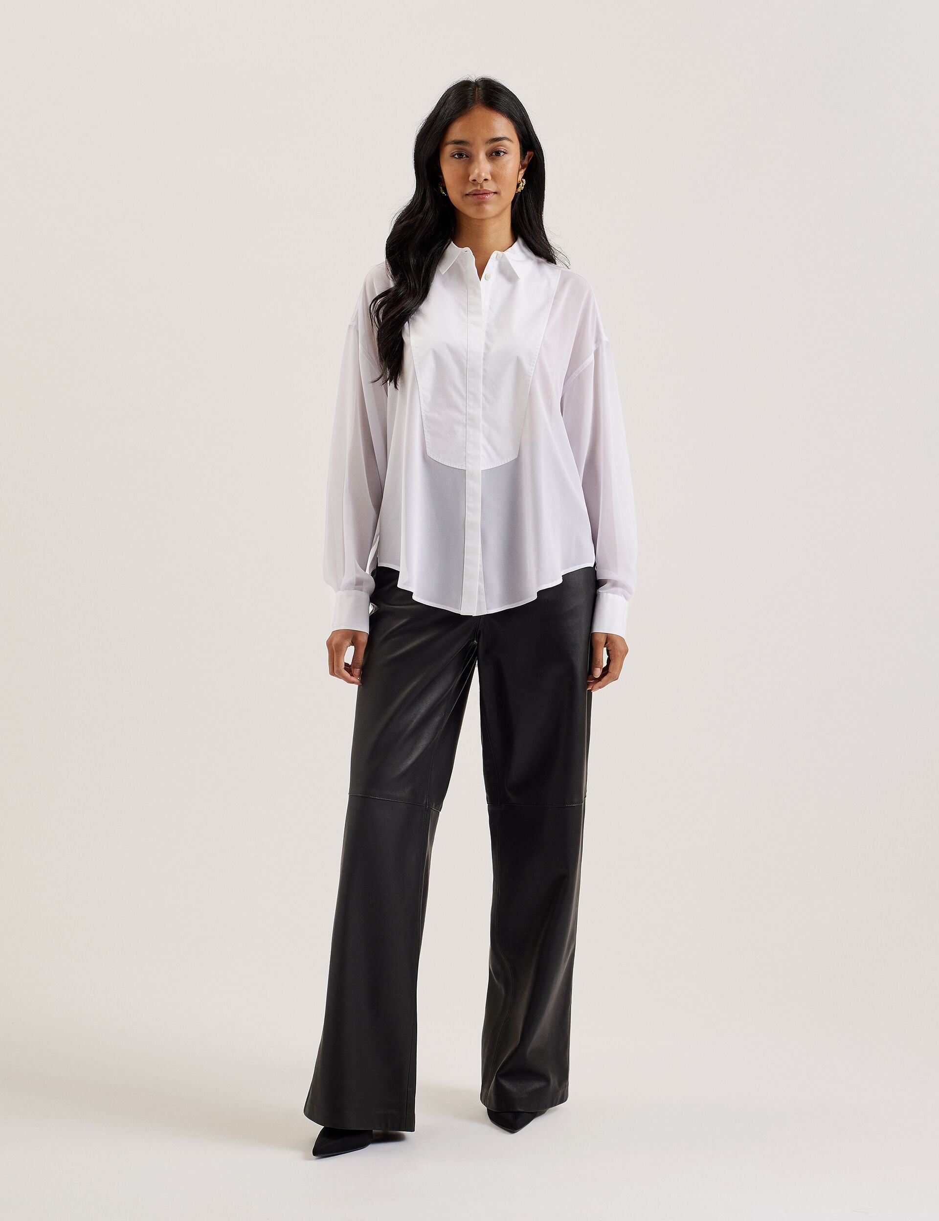 Bib Front Sheer Long Sleeve Blouse | Lechosa | Ted Baker US