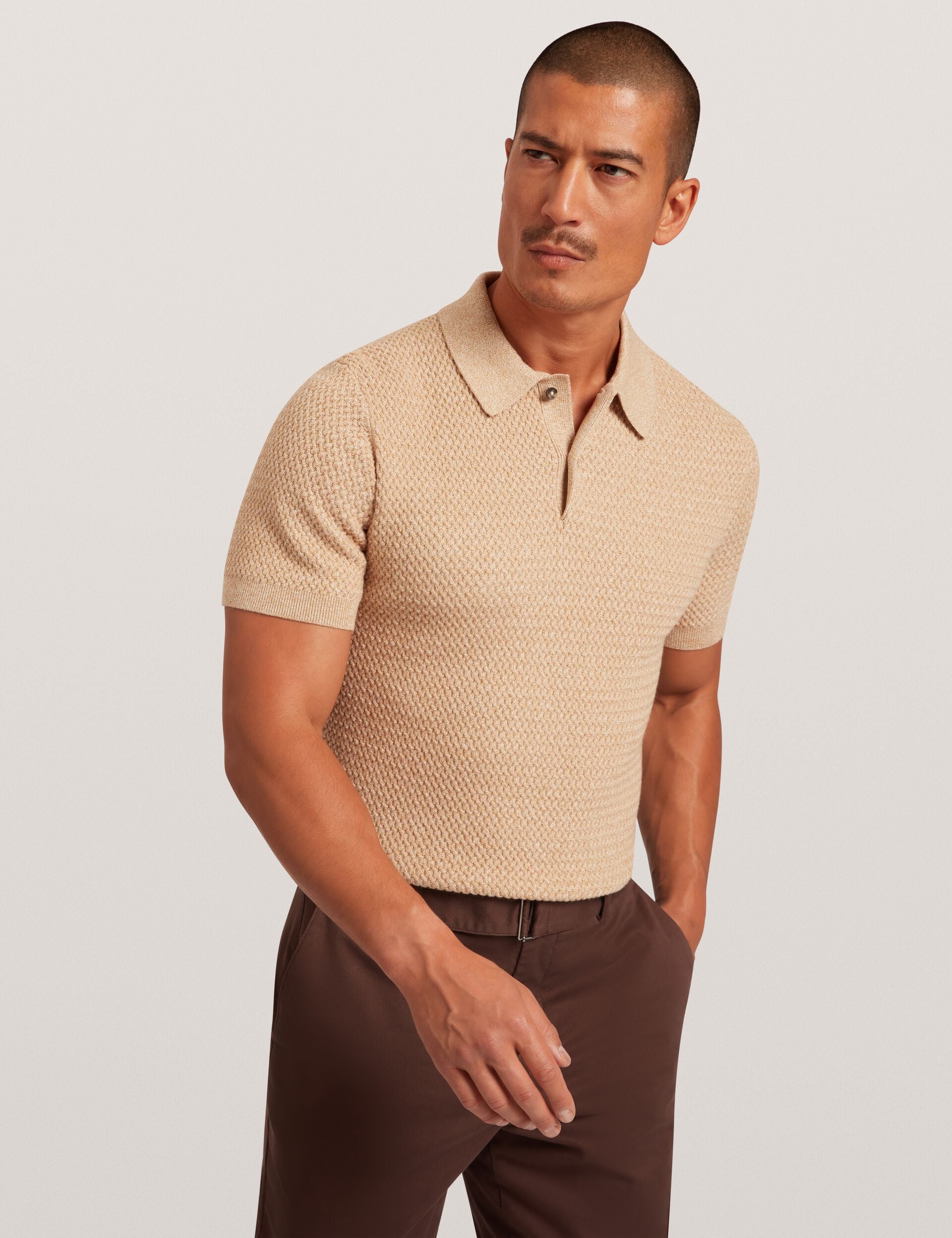 Textured Stitch Knitted Polo Shirt | Janko | Ted Baker US