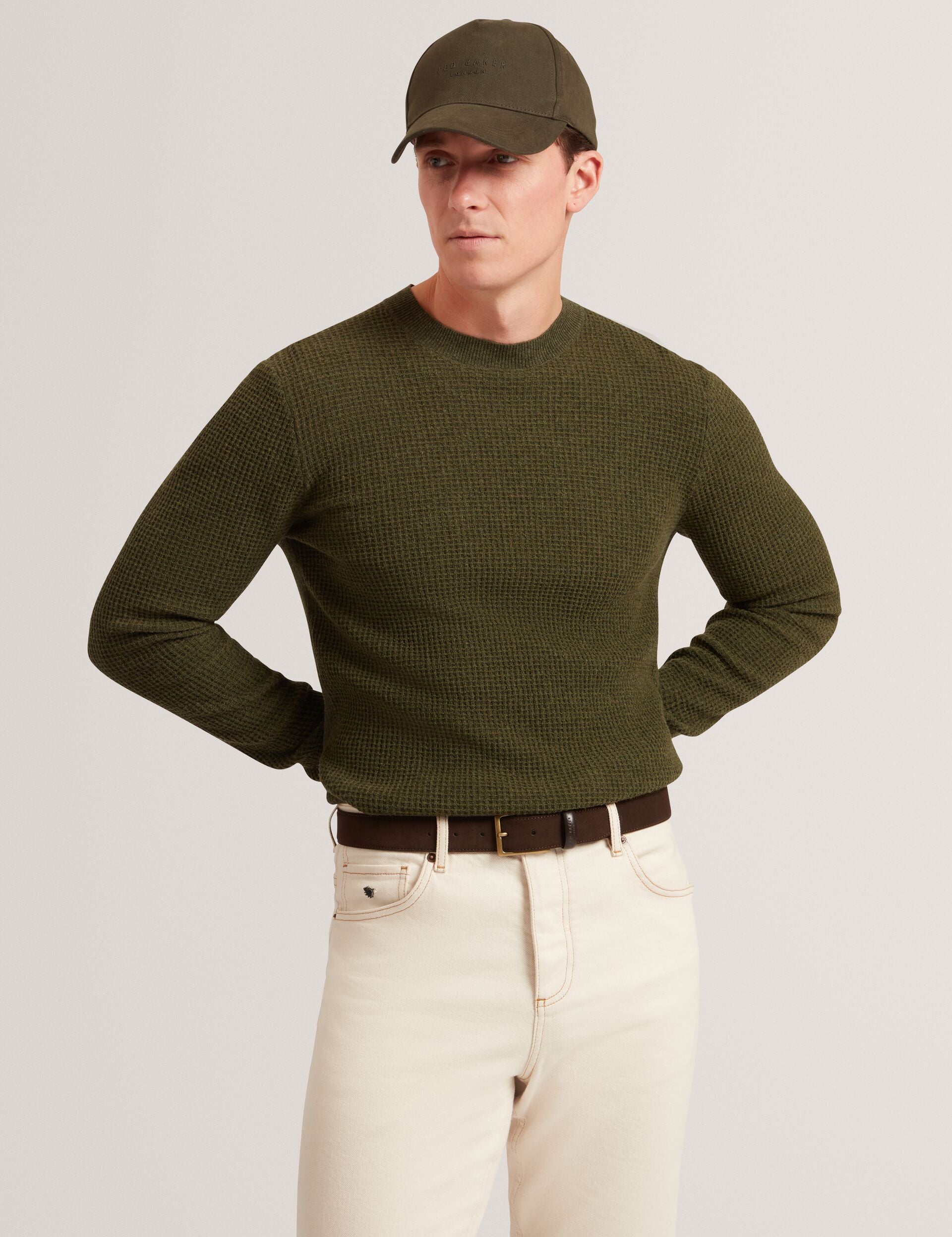 Waffle Knit Crew Neck Jumper | Clacx | Ted Baker US