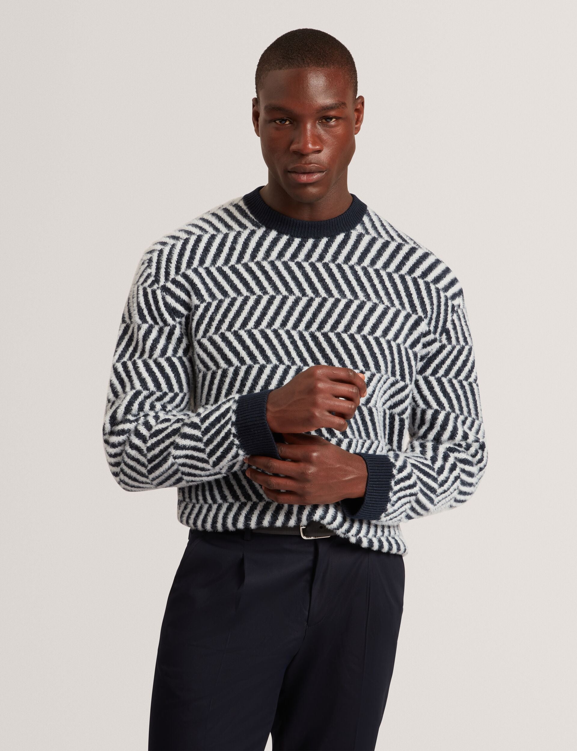 Zig Zag Print Wool Blend Jumper | Sergej | Ted Baker US