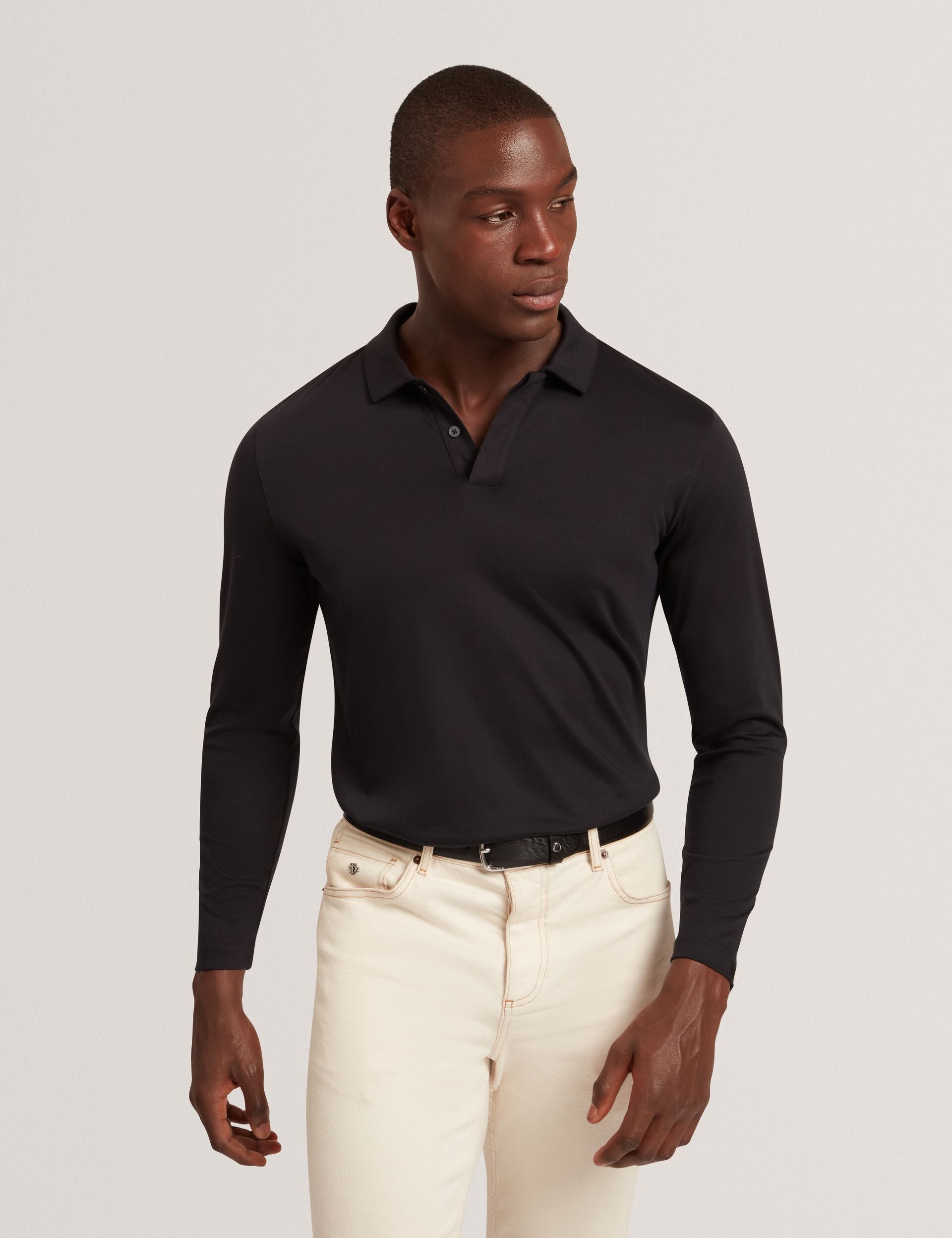 Soft Touch Jersey Long Sleeve Polo | Ignac | Ted Baker US