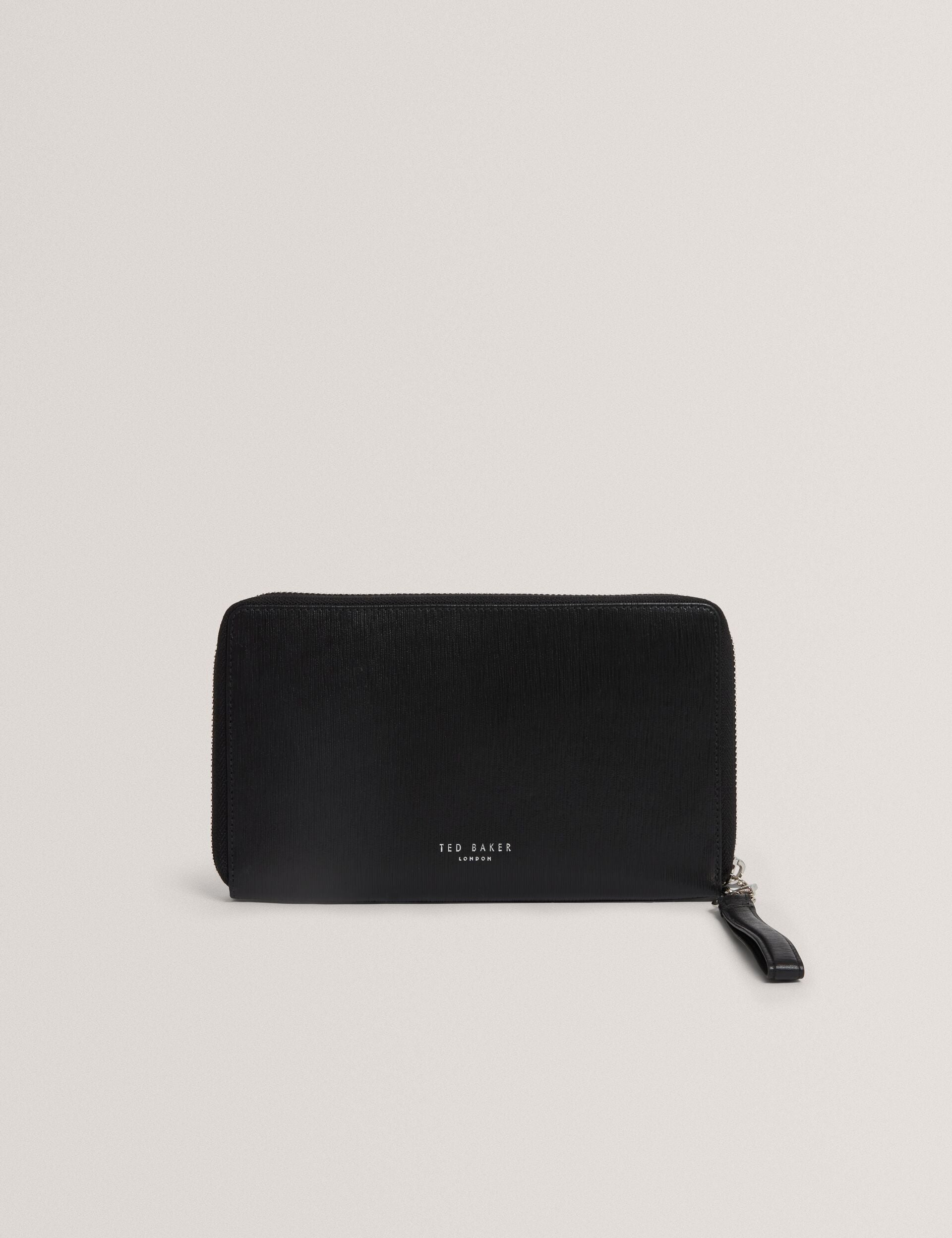 Bark Texture Leather Zip-around Travel Wallet | Balvin | Ted Baker UK