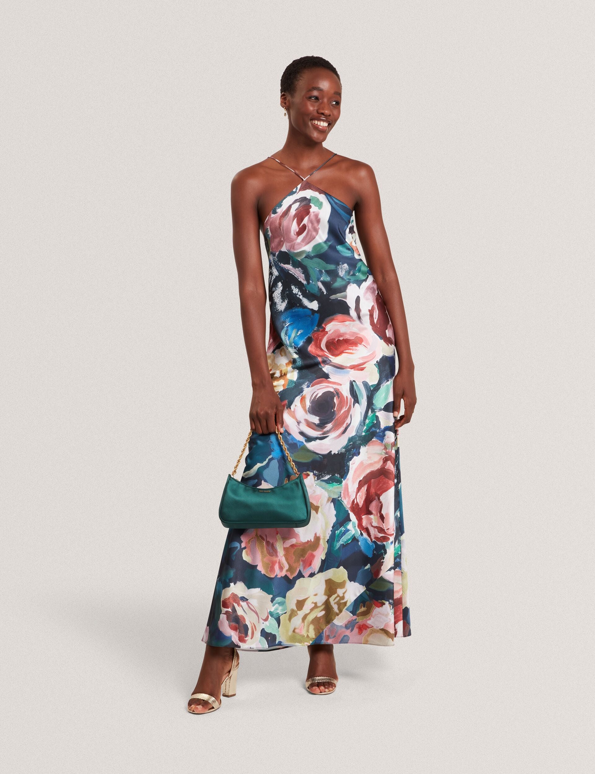 Rose Print Halterneck Maxi Dress | Amarri | Ted Baker UK