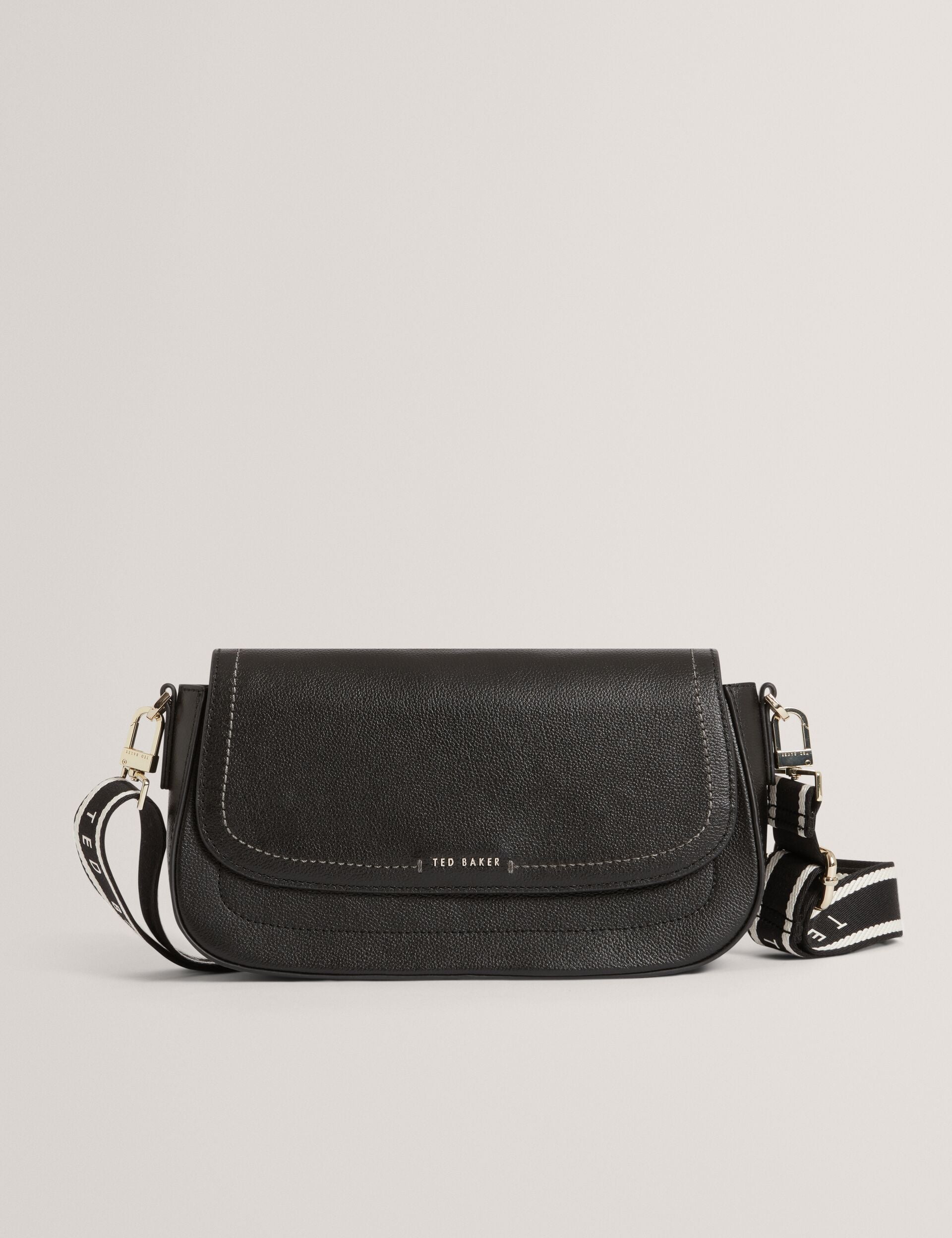 Ted Baker Larinda Webbing Strap Leather Crossbody Bag in Black | UK Ted Baker Larinda Webbing Strap Leather Crossbody Bag in Black | UK