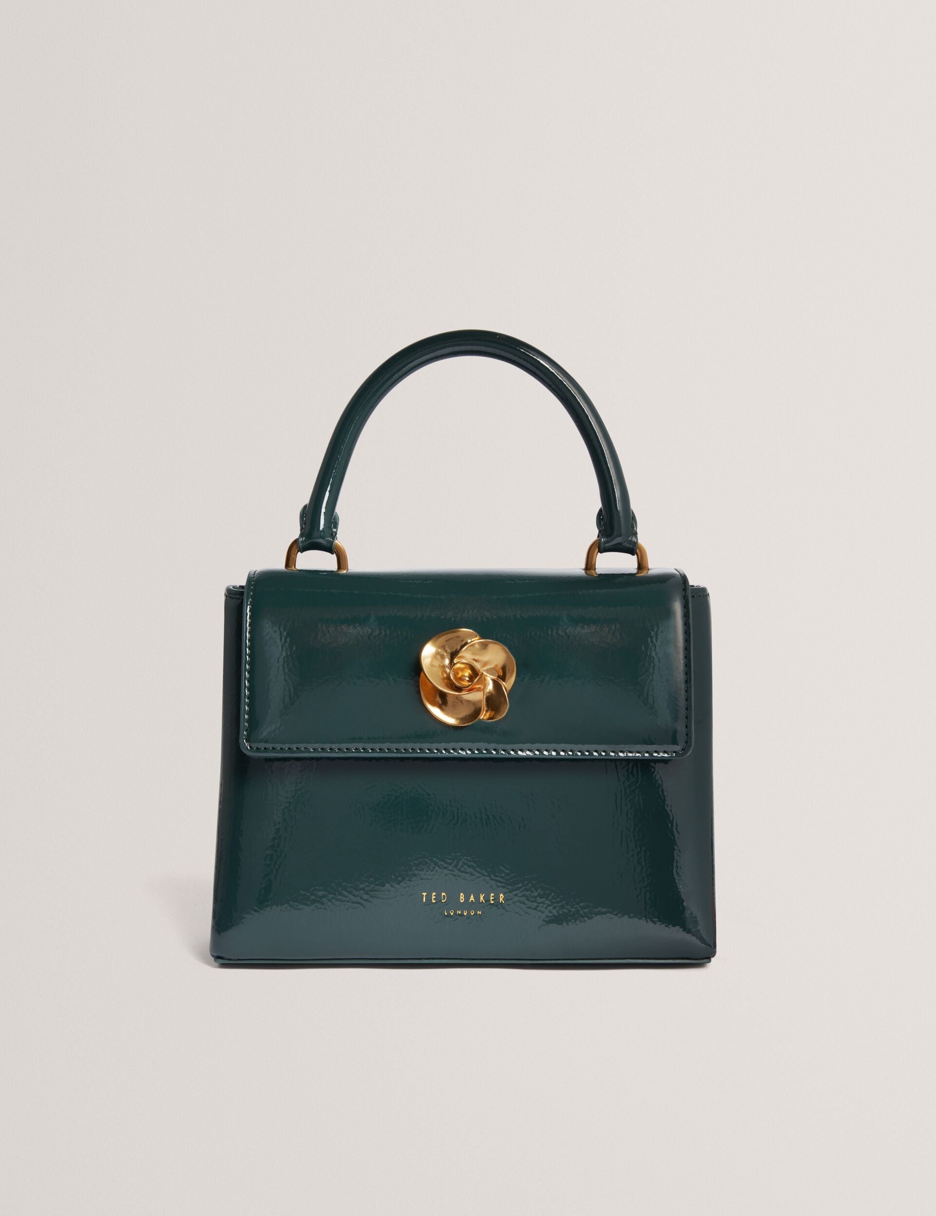 Dk-green Hardware Rose Pu Small Top Handle Bag Roseau Ted Baker UK