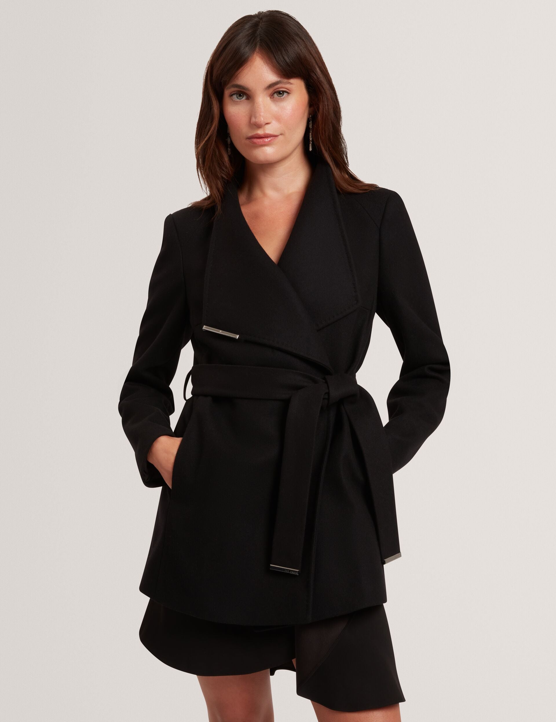 Ted Baker ラップコート Short Belted Wool Wrap Coat | Rosess | Ted Baker US