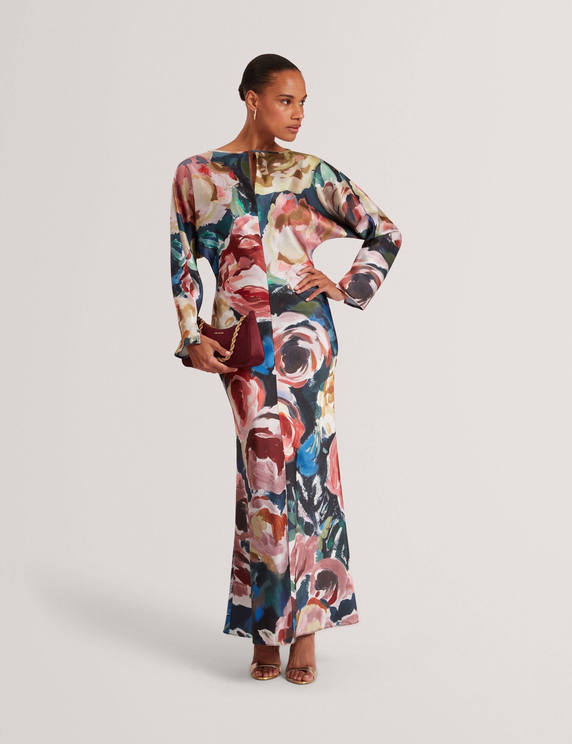 nunared maxi dresses Red Cutout Maxi Dress