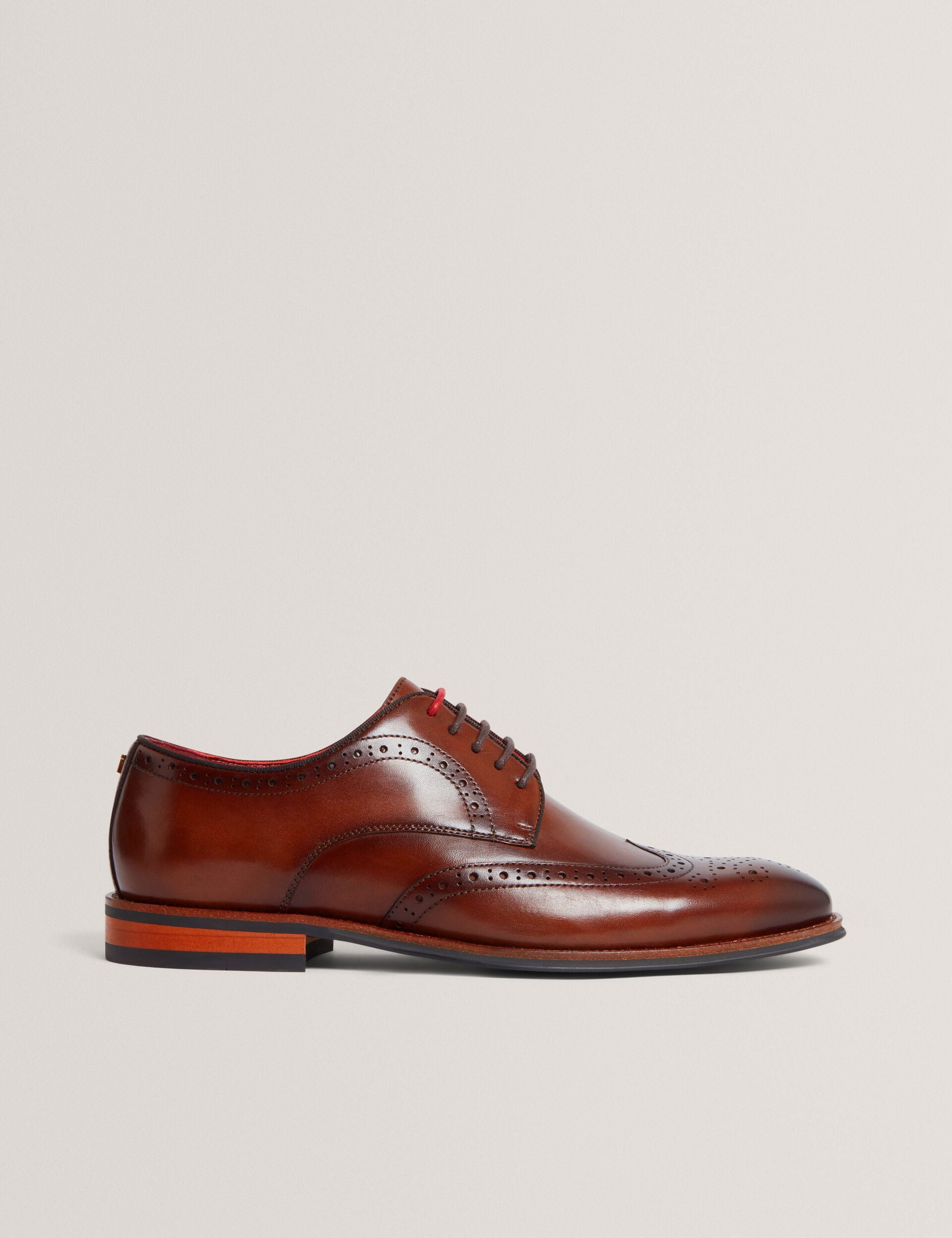 Polished Leather Derby Brogue Shoes | Markuse | Ted Baker UK